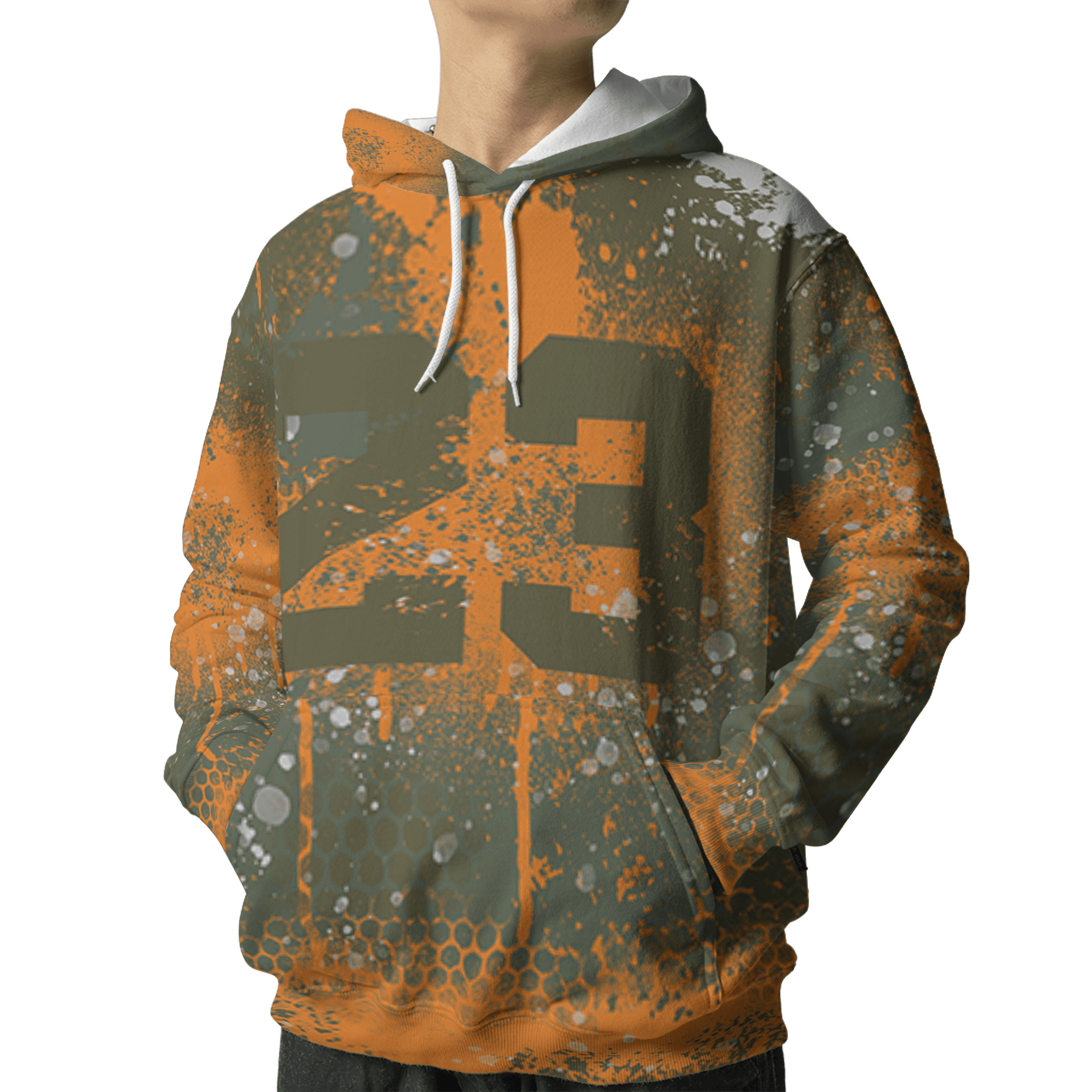 Olive 5s Hoodie Match 23 Painted Graffiti 3D All-Over Print - NastyJamz