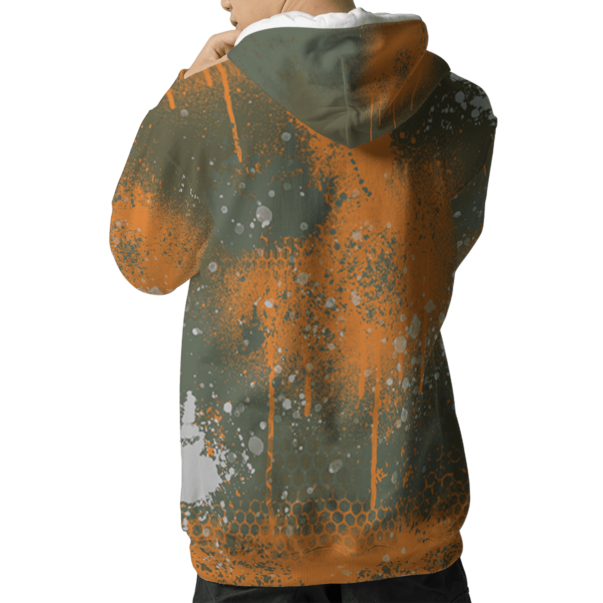 Olive 5s Hoodie Match 23 Painted Graffiti 3D All-Over Print - NastyJamz