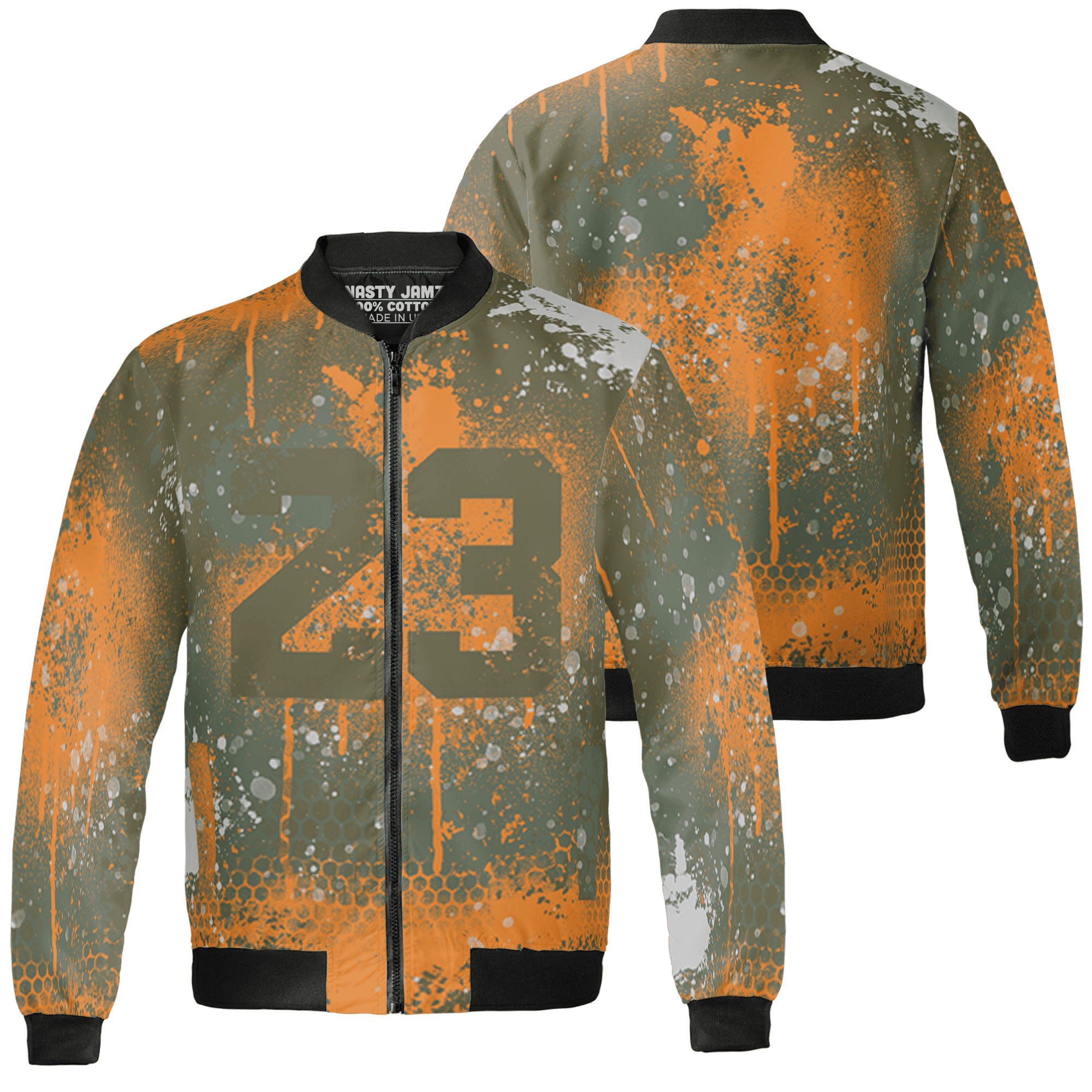 Olive 5s Jacket Match 23 Painted Graffiti 3D All-Over Print - NastyJamz