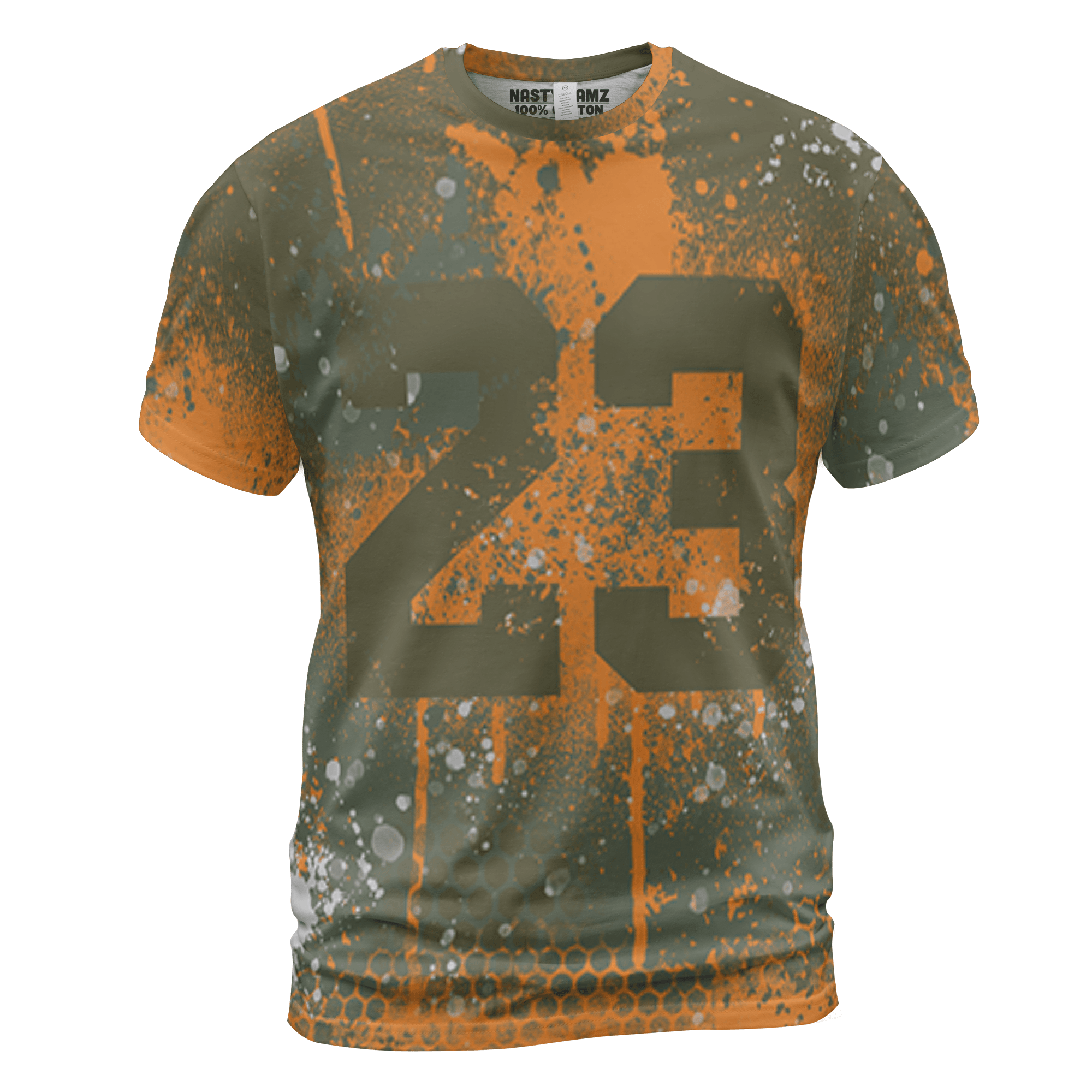 Olive 5s T Shirt Match 23 Painted Graffiti 3D All-Over Print - NastyJamz