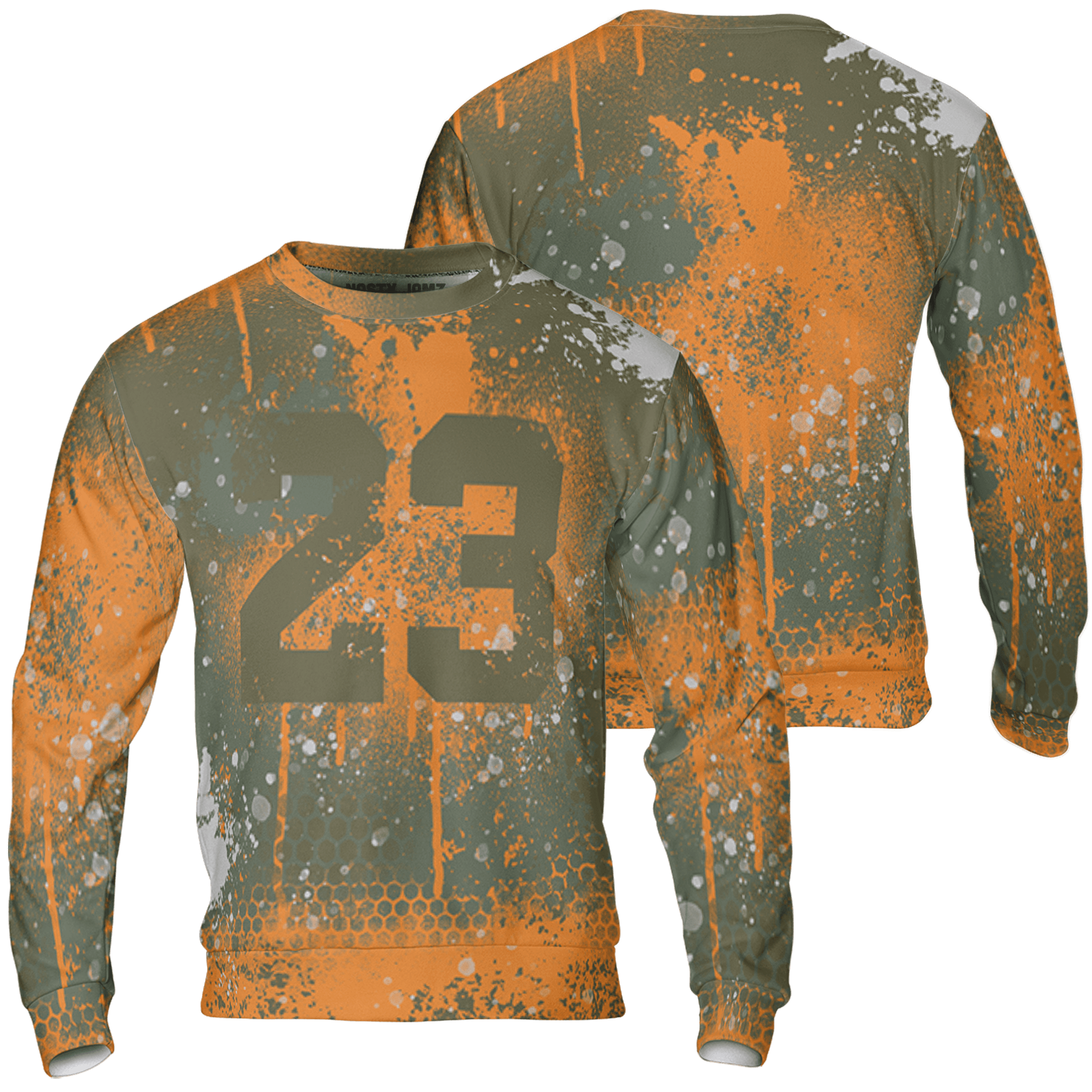 Olive 5s Sweatshirt Match 23 Painted Graffiti 3D All-Over Print - NastyJamz