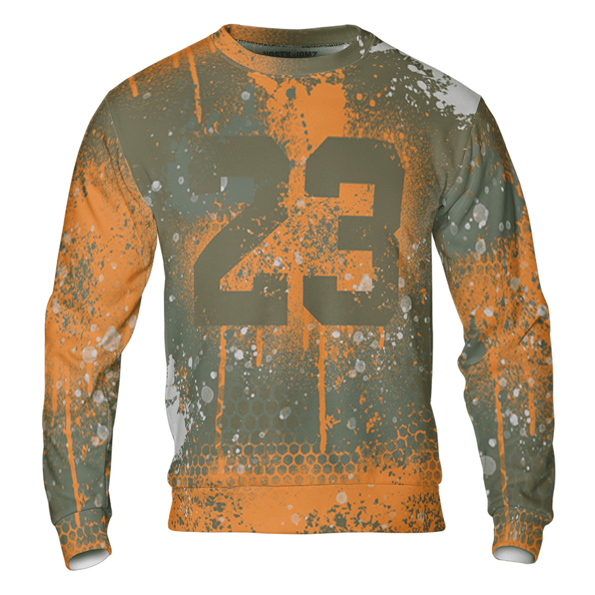 Olive 5s Sweatshirt Match 23 Painted Graffiti 3D All-Over Print - NastyJamz