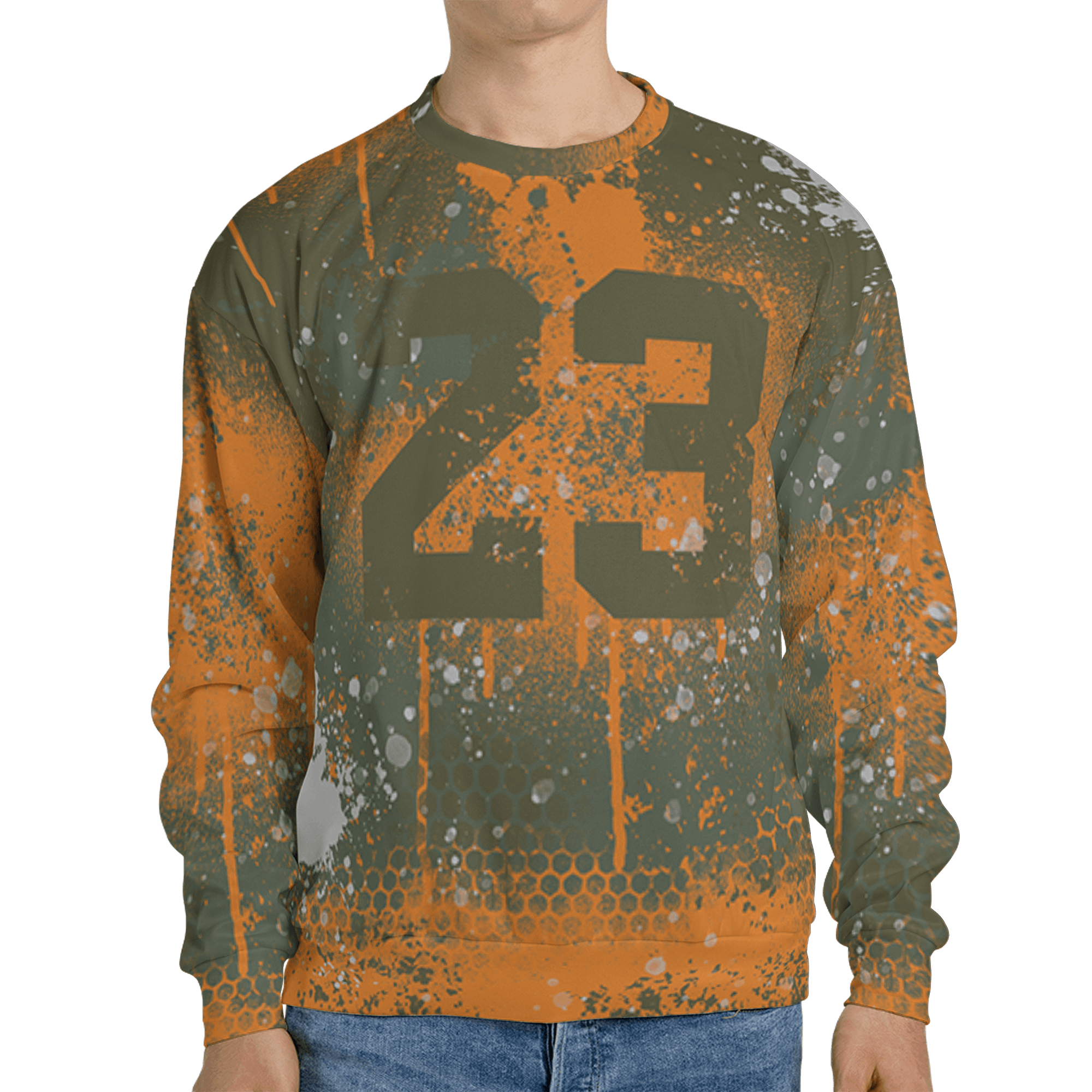 Olive 5s Sweatshirt Match 23 Painted Graffiti 3D All-Over Print - NastyJamz