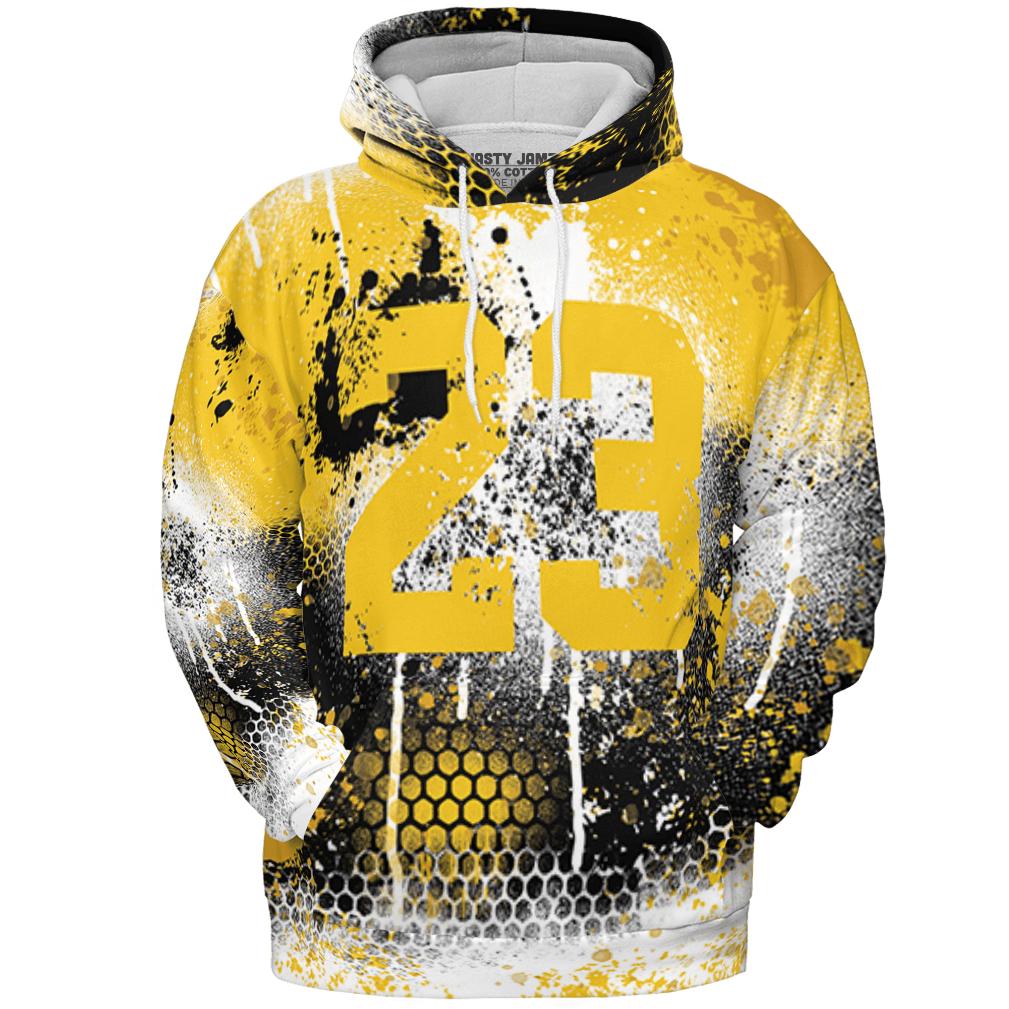 Yellow Ochre 6s Hoodie Match 23 Painted Graffiti 3D All-Over Print - NastyJamz