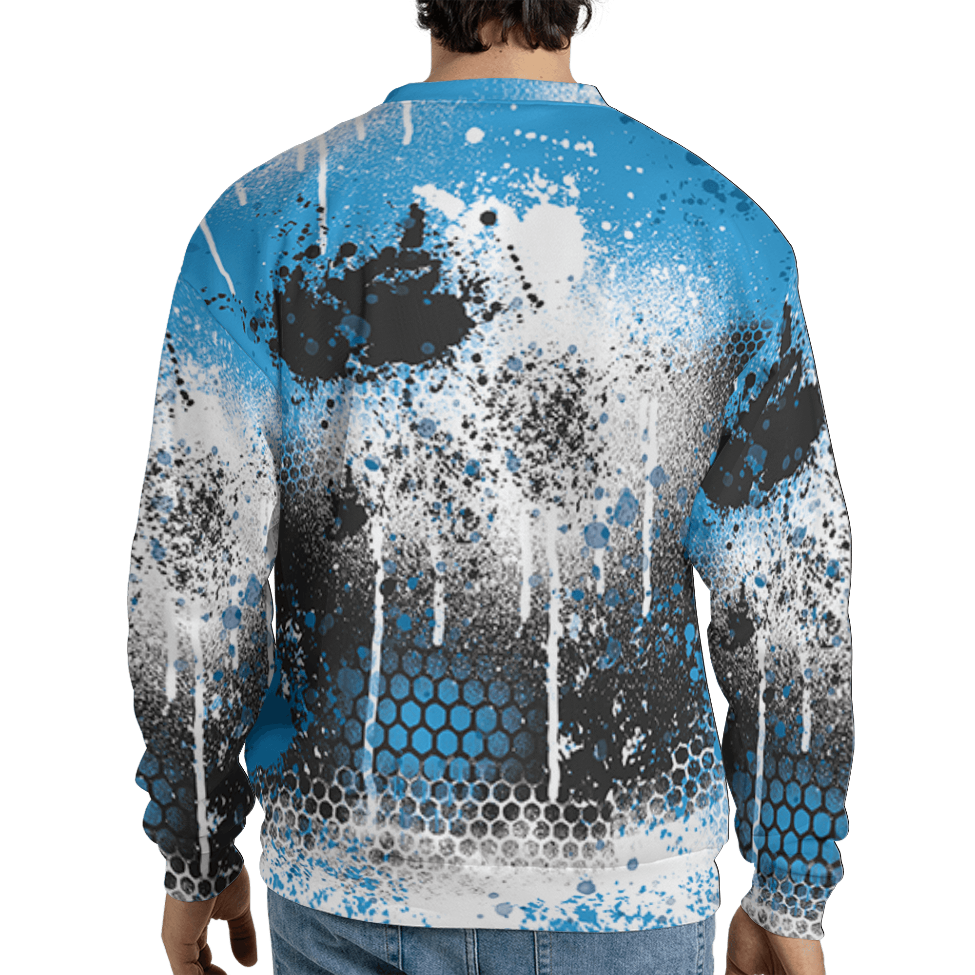 Powder Blue 9s Sweatshirt Match 23 Painted Graffiti 3D All-Over Print - NastyJamz