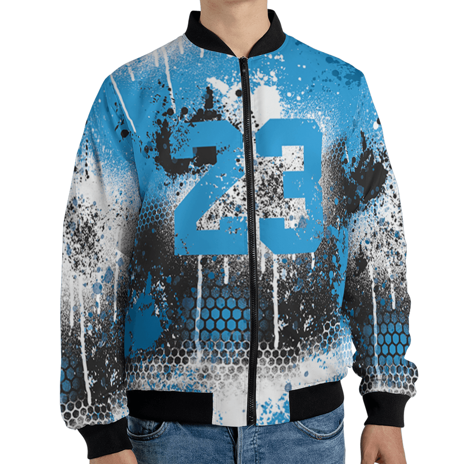 Powder Blue 9s Jacket Match 23 Painted Graffiti 3D All-Over Print - NastyJamz