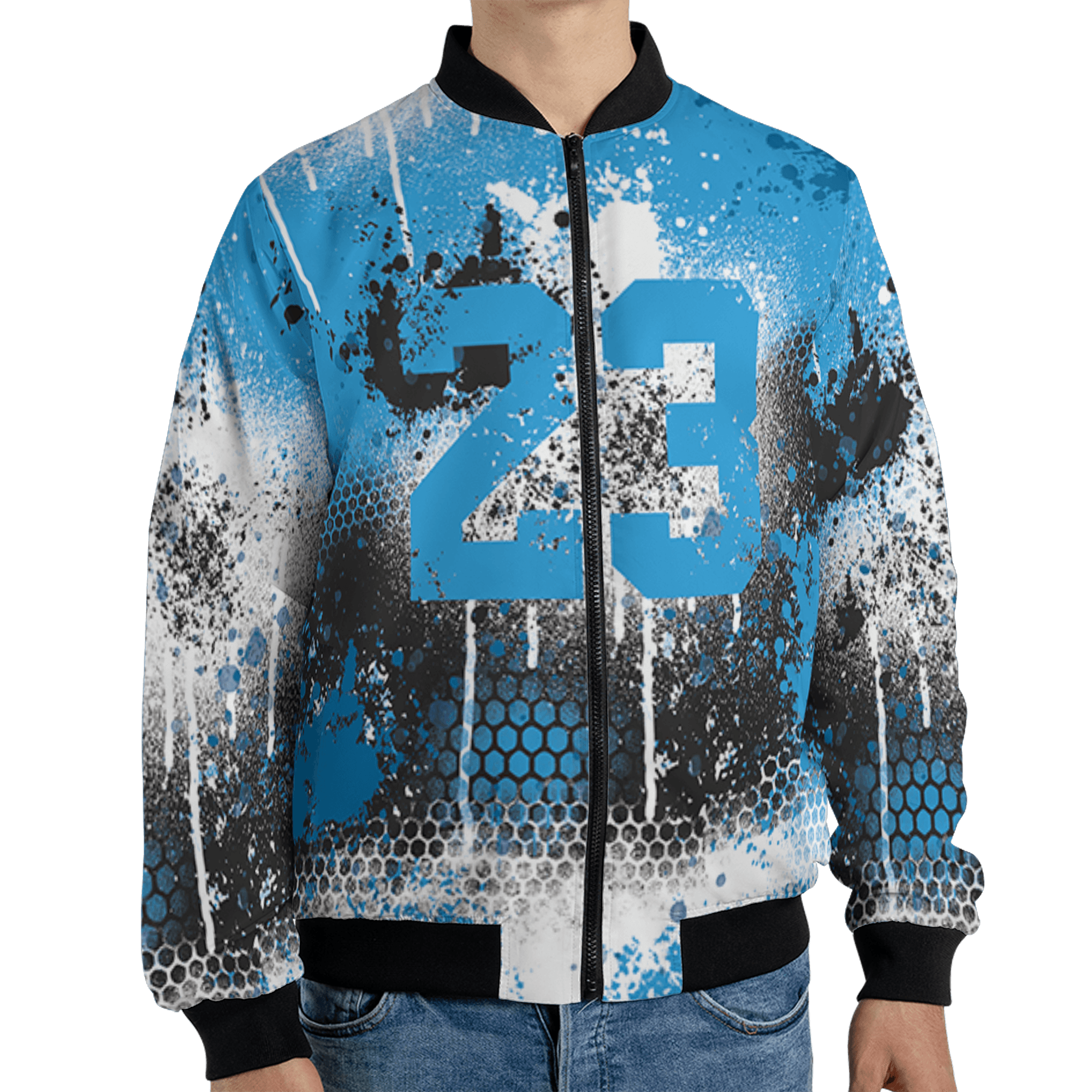 Powder Blue 9s Jacket Match 23 Painted Graffiti 3D All-Over Print - NastyJamz