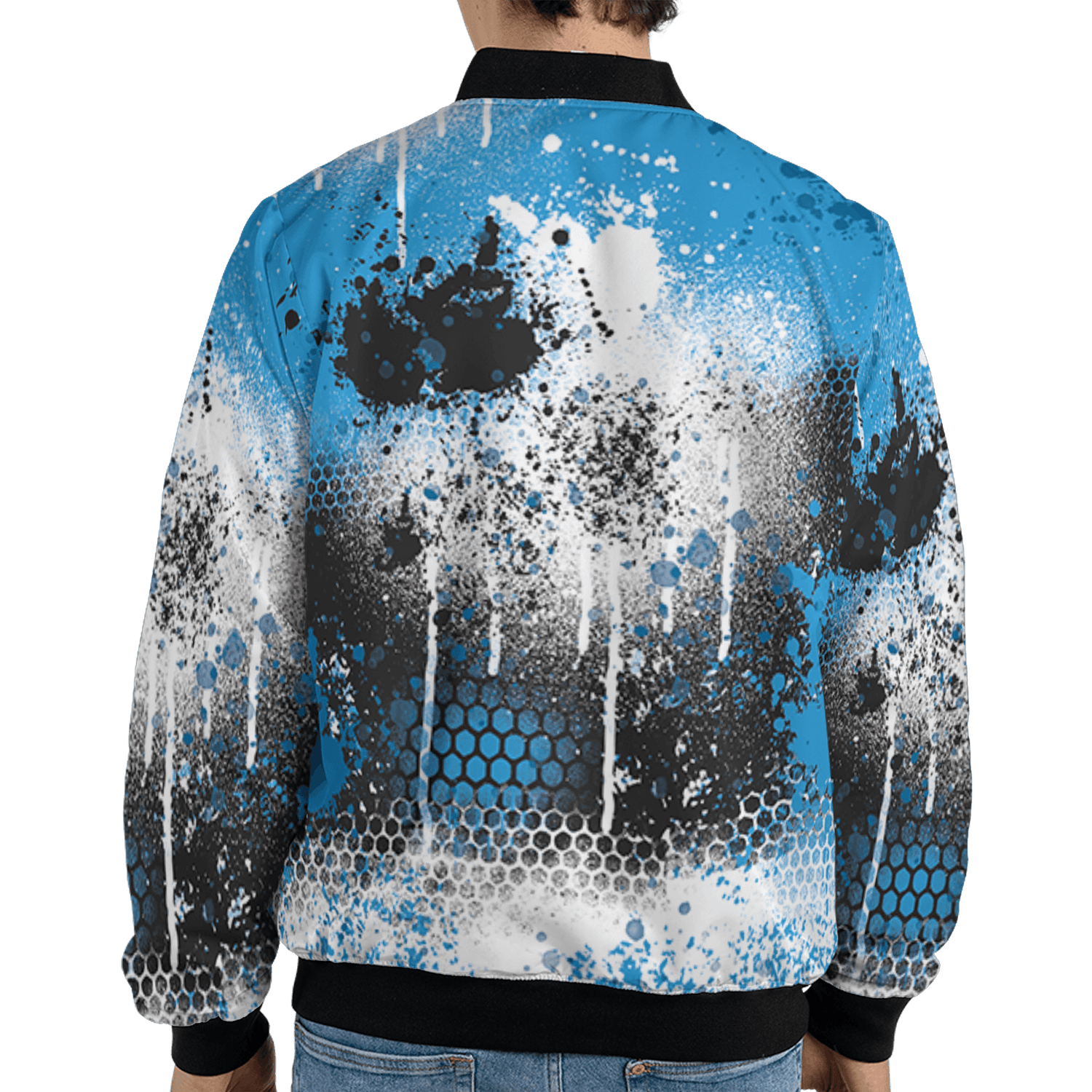 Powder Blue 9s Jacket Match 23 Painted Graffiti 3D All-Over Print - NastyJamz