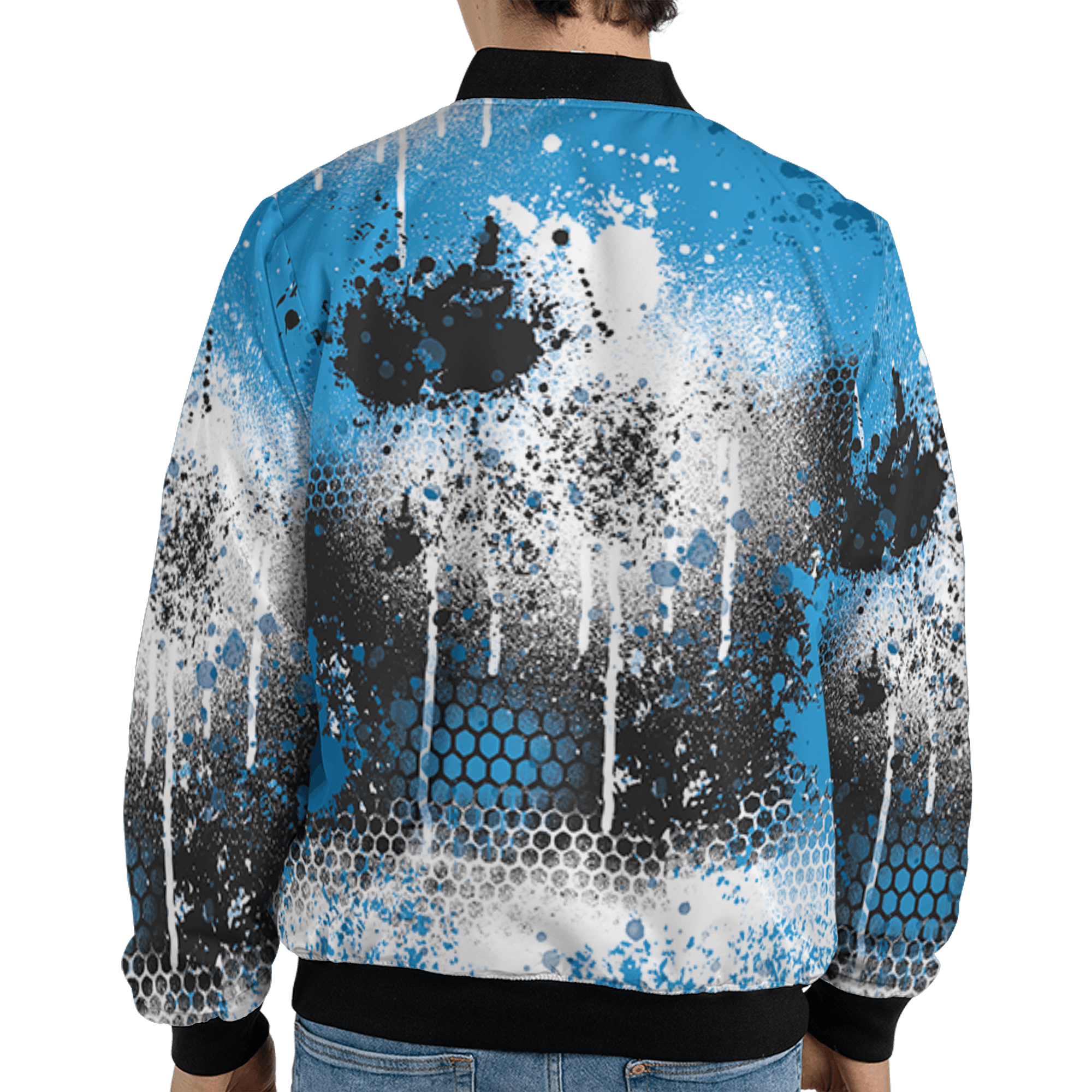 Powder Blue 9s Jacket Match 23 Painted Graffiti 3D All-Over Print - NastyJamz