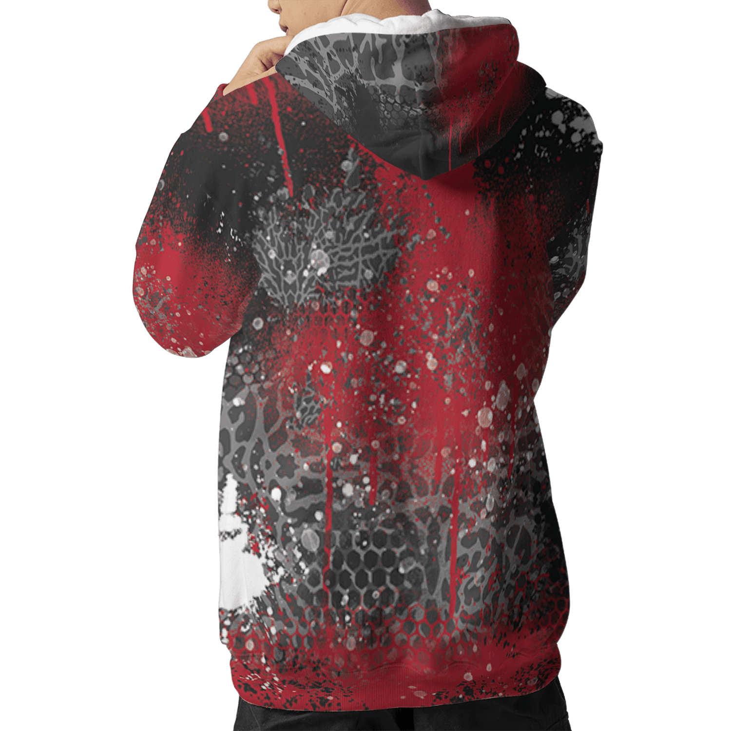 Spizike Low Bred Hoodie Match 23 Painted Graffiti 3D All-Over Print - NastyJamz