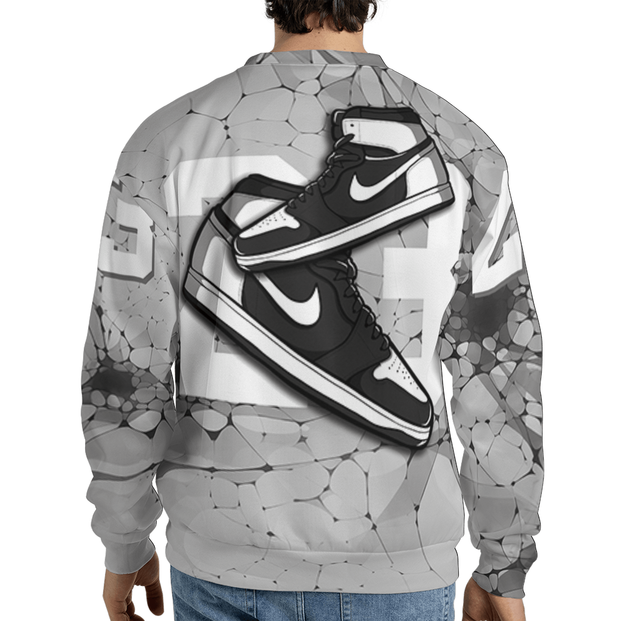 Retro High OG Black White 1s Sweatshirt Match 23 Sneaker 3D All-Over Print - NastyJamz