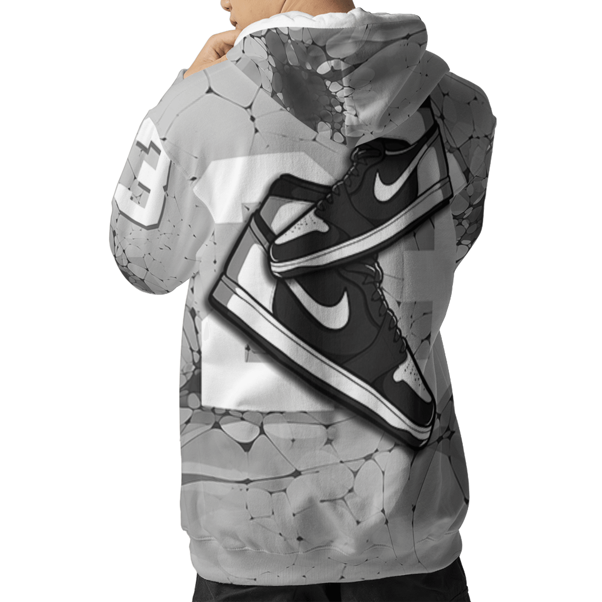 Retro High OG Black White 1s Hoodie Match 23 Sneaker 3D All-Over Print - NastyJamz