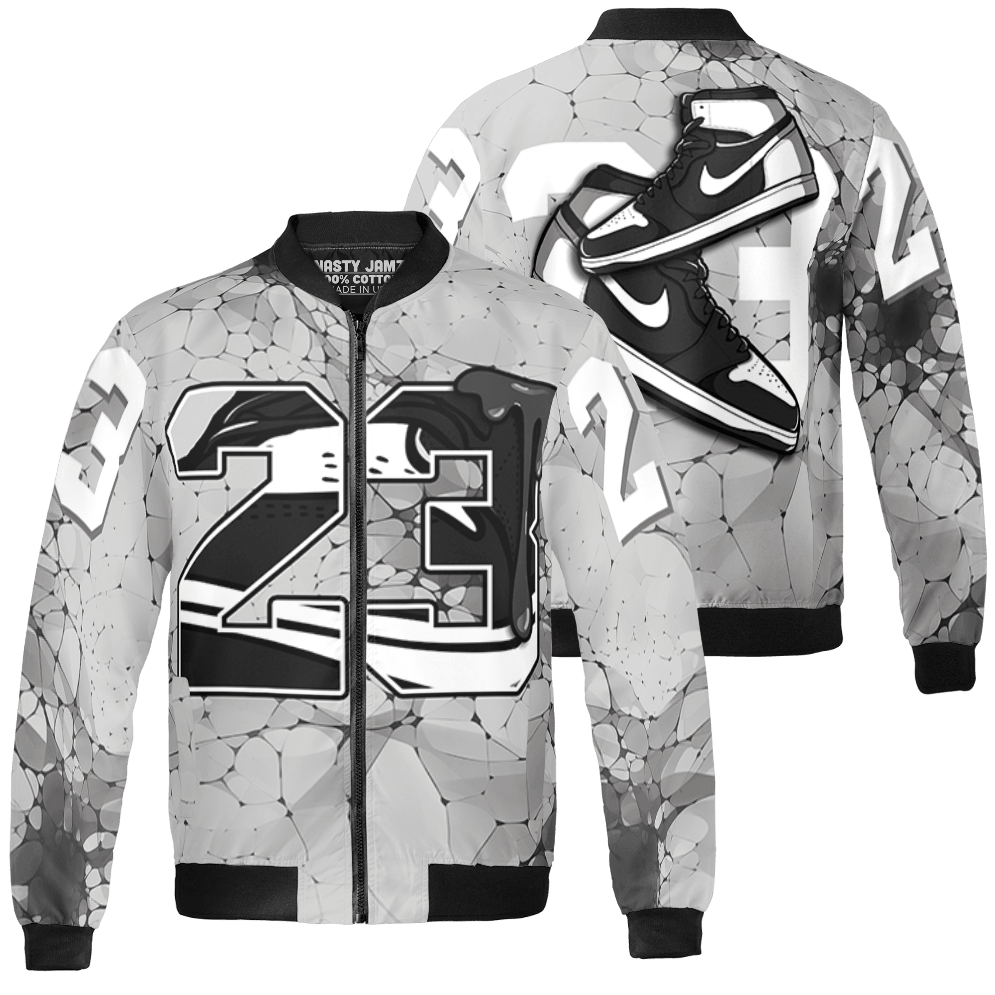 Retro High OG Black White 1s Jacket Match 23 Sneaker 3D All-Over Print - NastyJamz