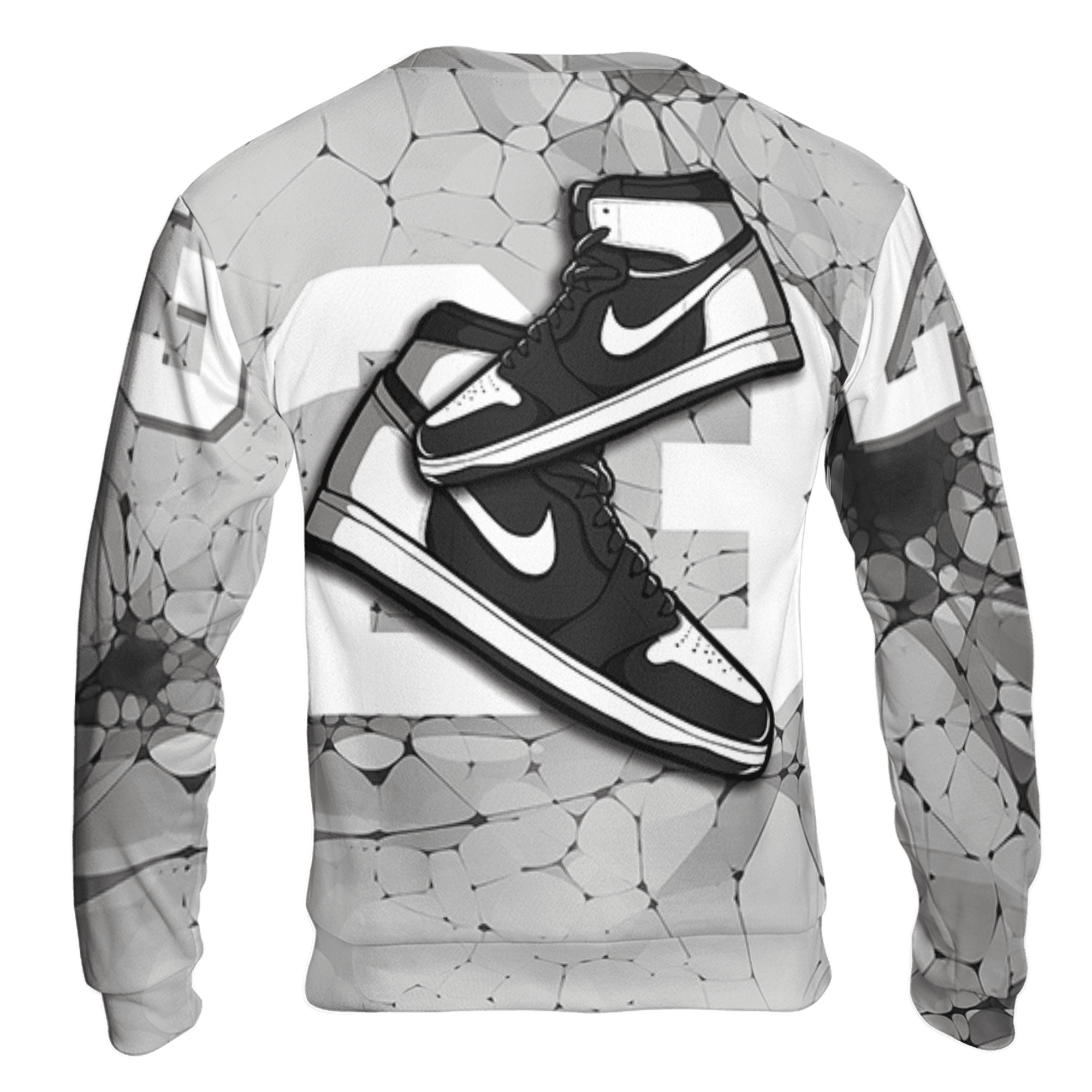 Retro High OG Black White 1s Sweatshirt Match 23 Sneaker 3D All-Over Print - NastyJamz