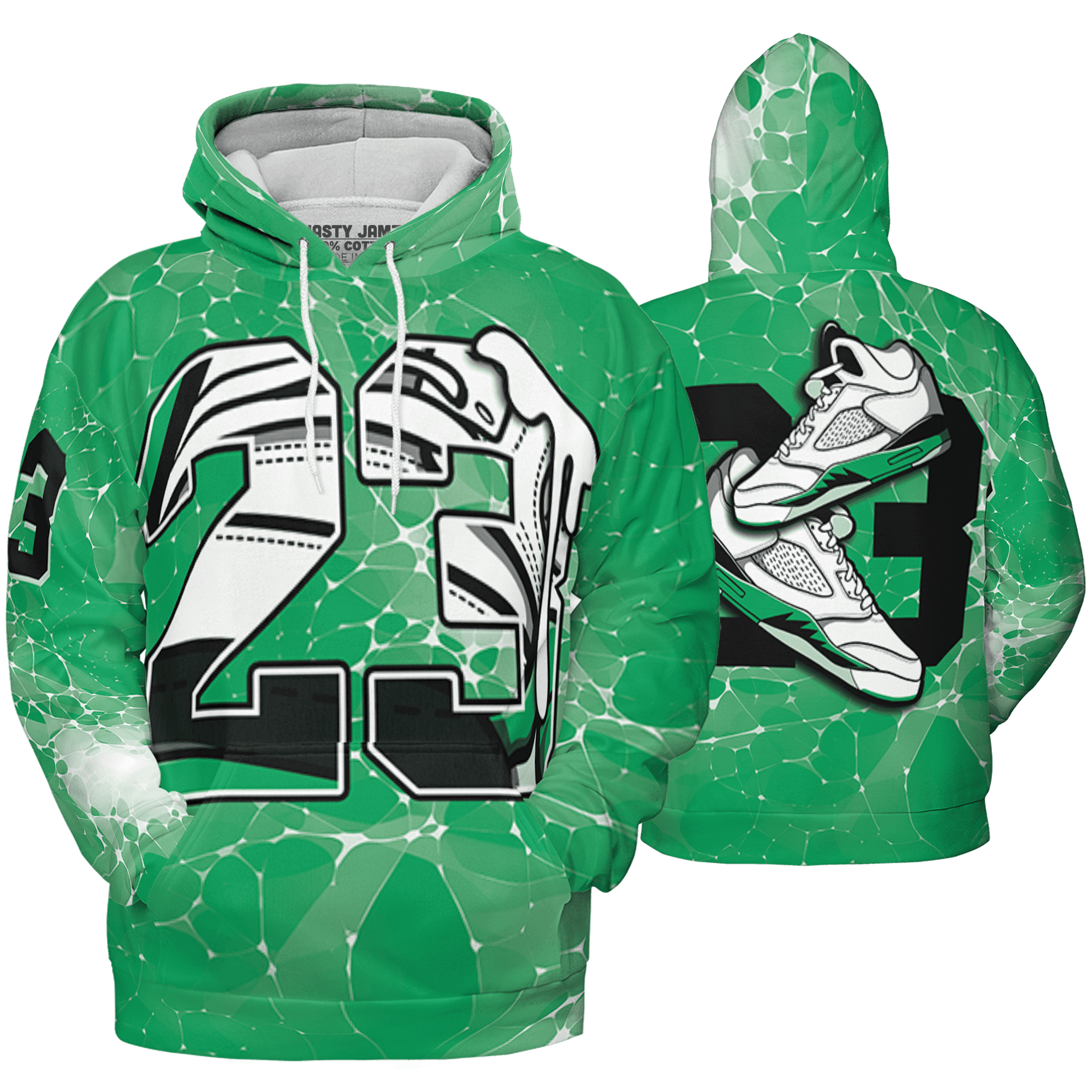 Lucky Green 5s Hoodie Match 23 Sneaker 3D All-Over Print - NastyJamz
