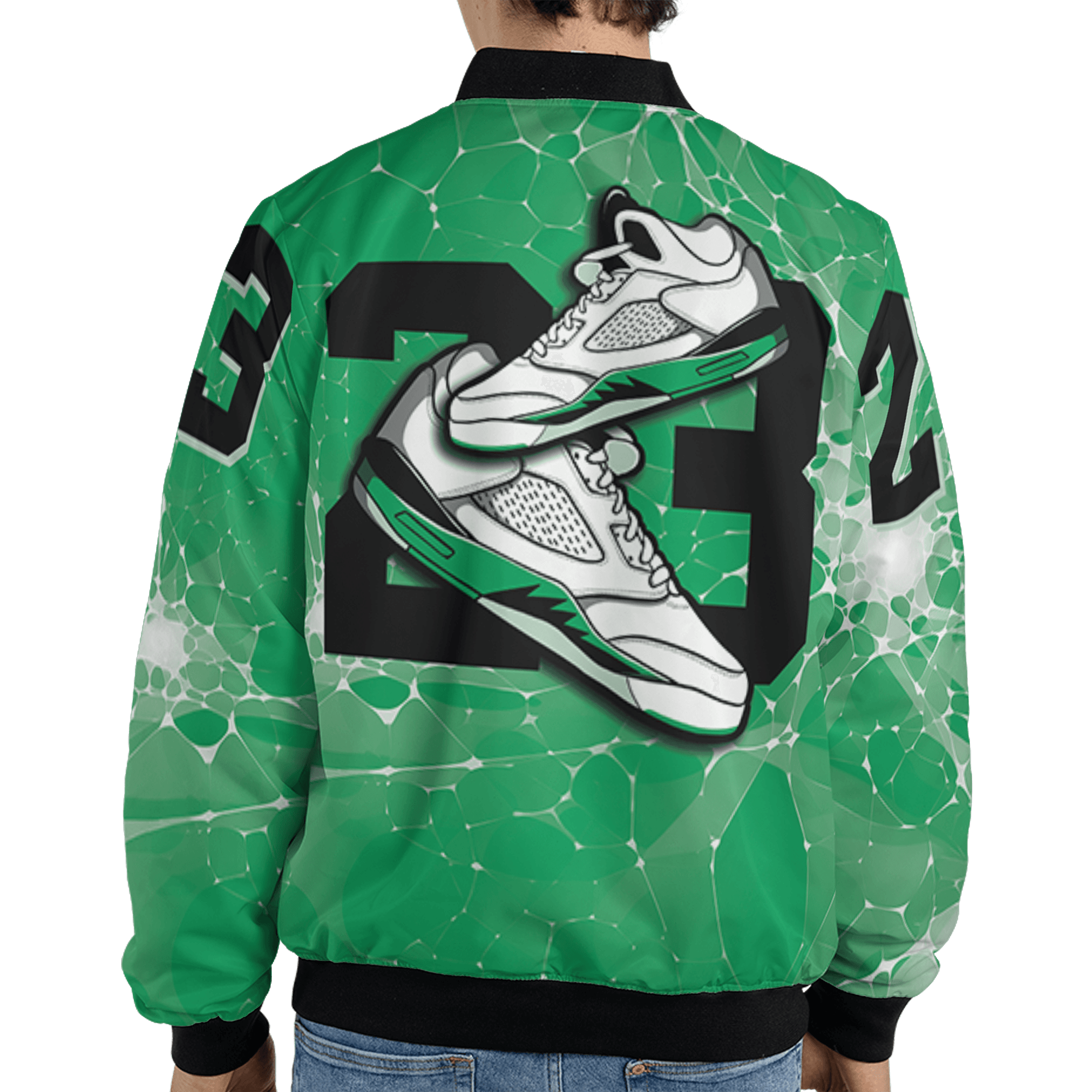Lucky Green 5s Jacket Match 23 Sneaker 3D All-Over Print - NastyJamz