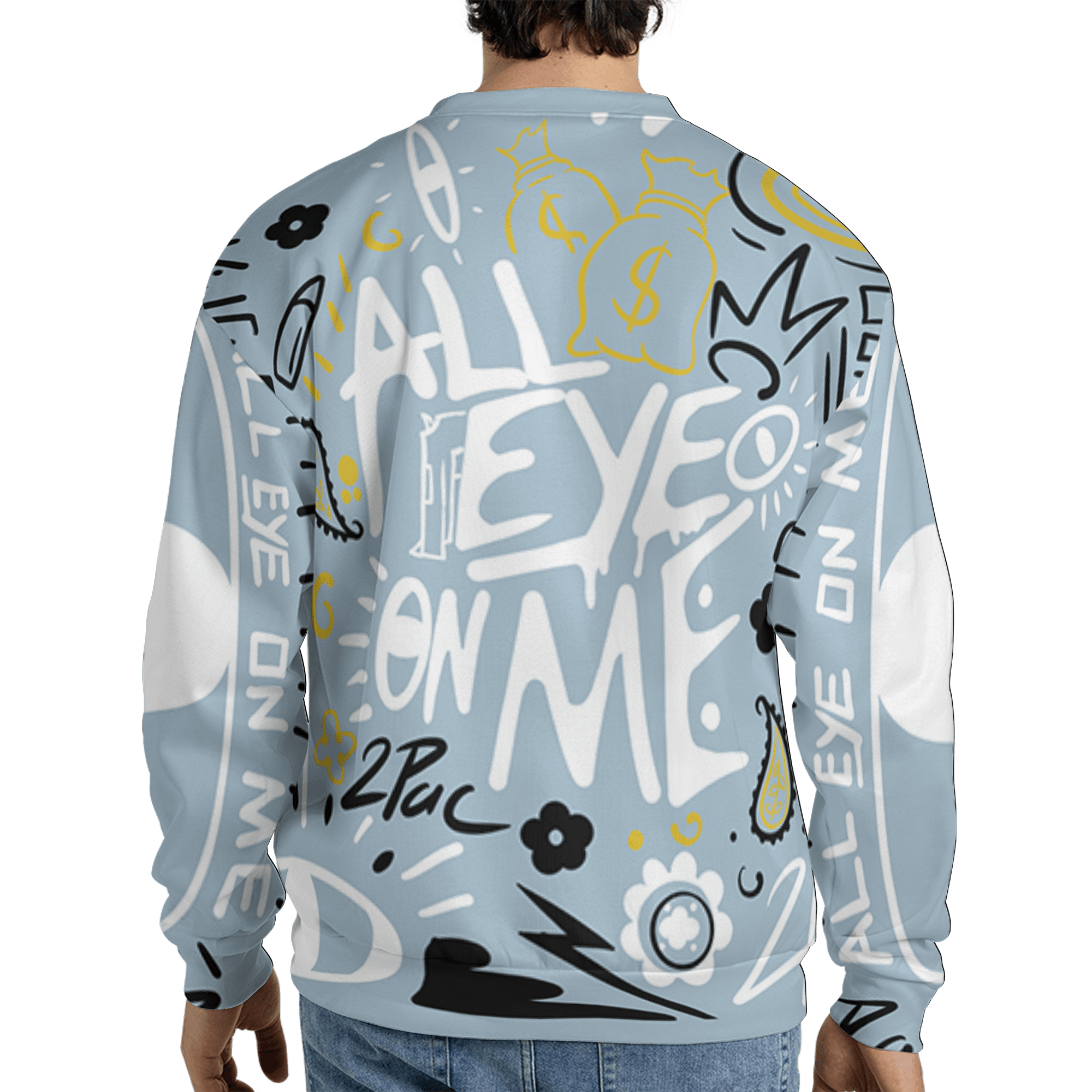 Blue Grey 13s Sweatshirt Match All Eye On Me 3D All-Over Print Doodle Eye - NastyJamz