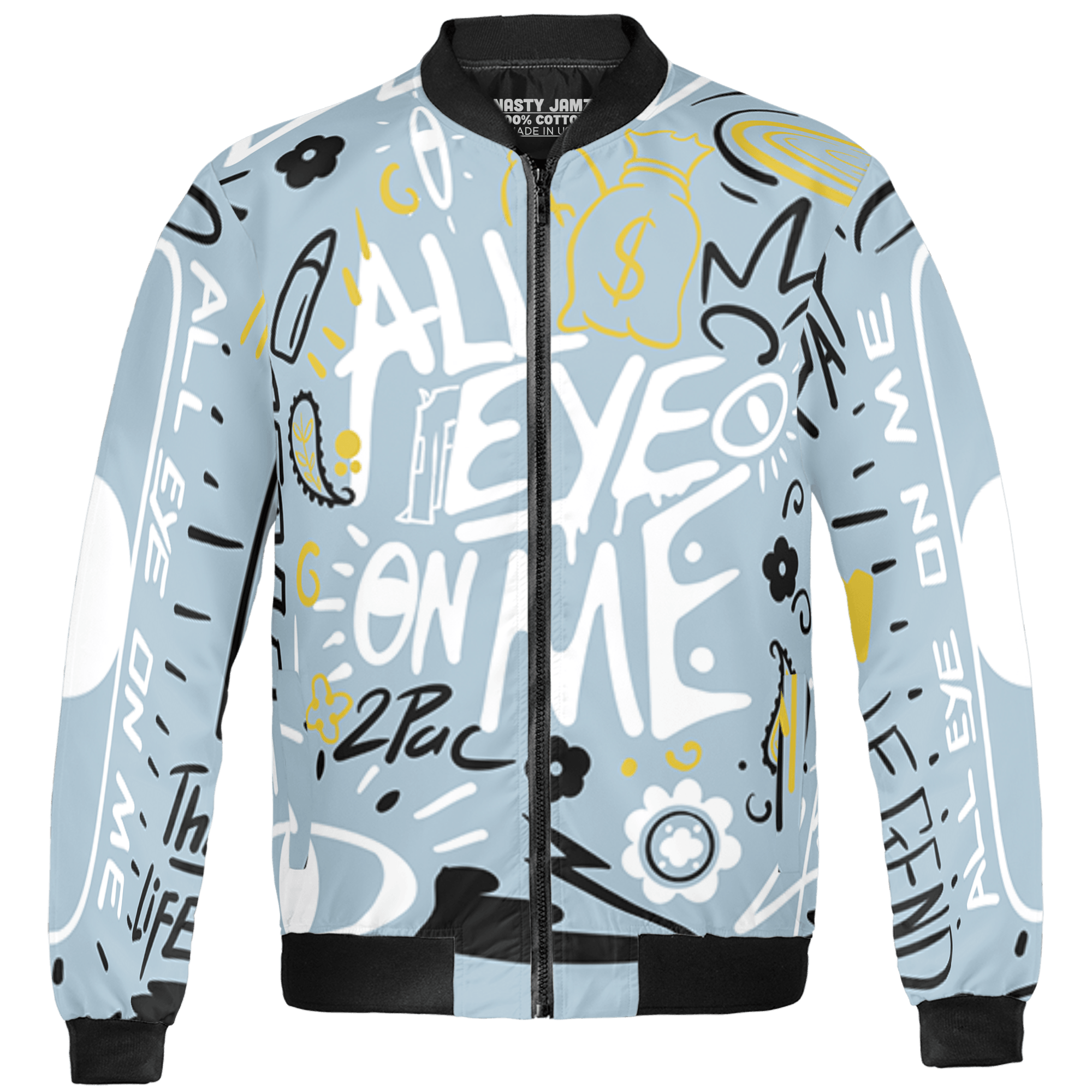 Blue Grey 13s Jacket Match All Eye On Me 3D All-Over Print Doodle Eye - NastyJamz