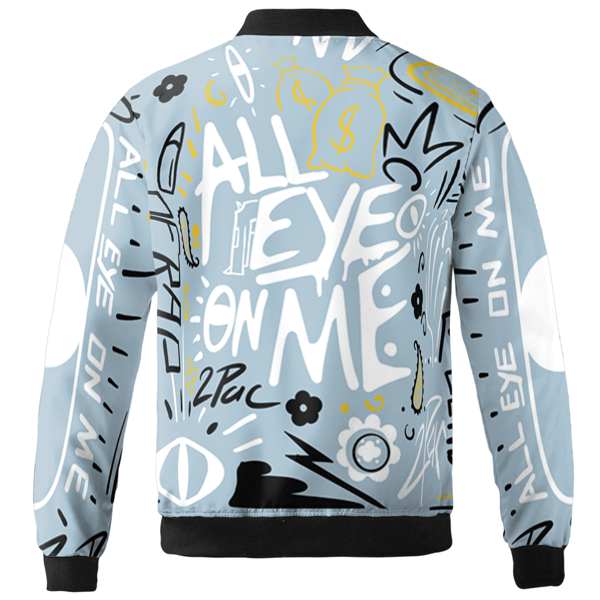 Blue Grey 13s Jacket Match All Eye On Me 3D All-Over Print Doodle Eye - NastyJamz