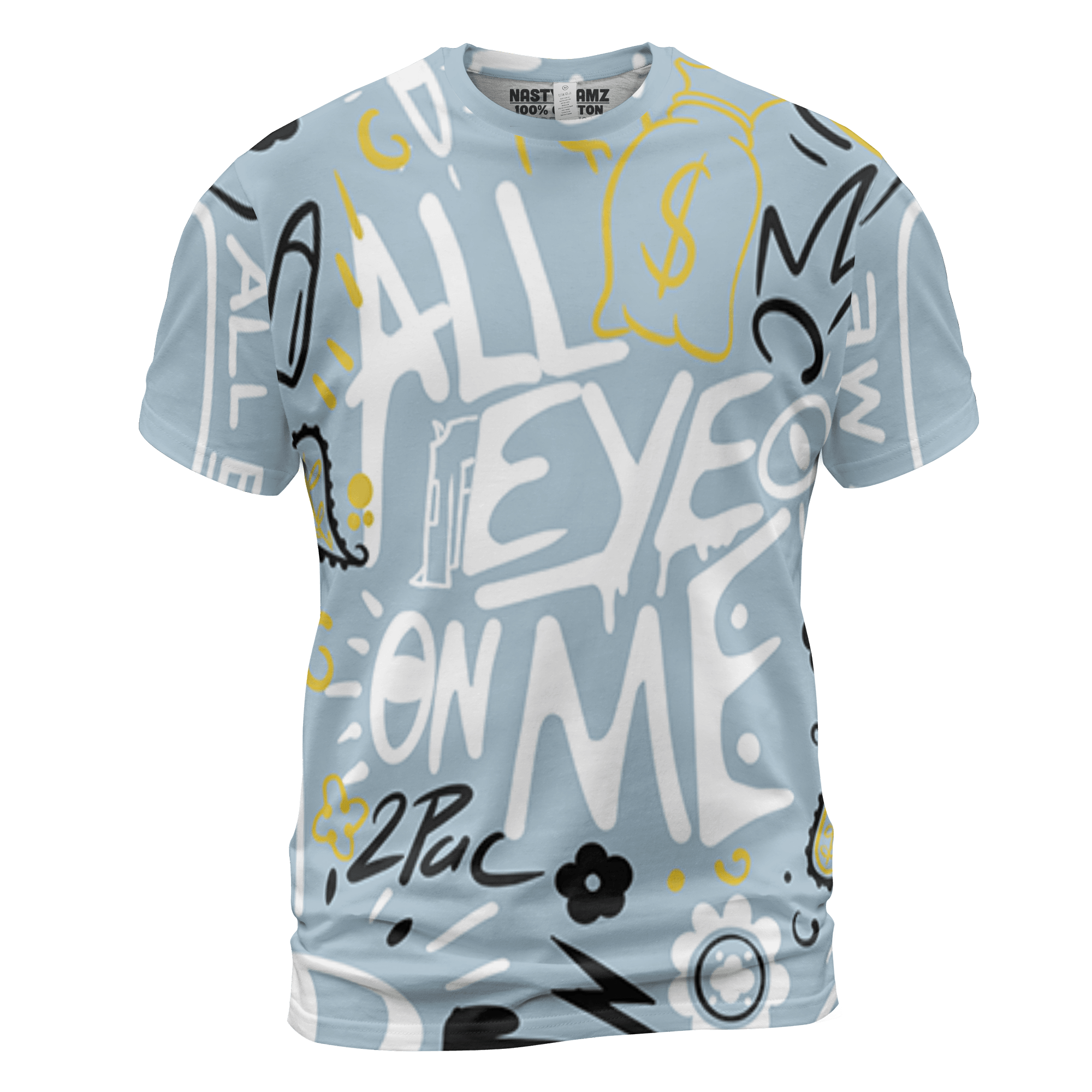 Blue Grey 13s T Shirt Match All Eye On Me 3D All-Over Print Doodle Eye - NastyJamz