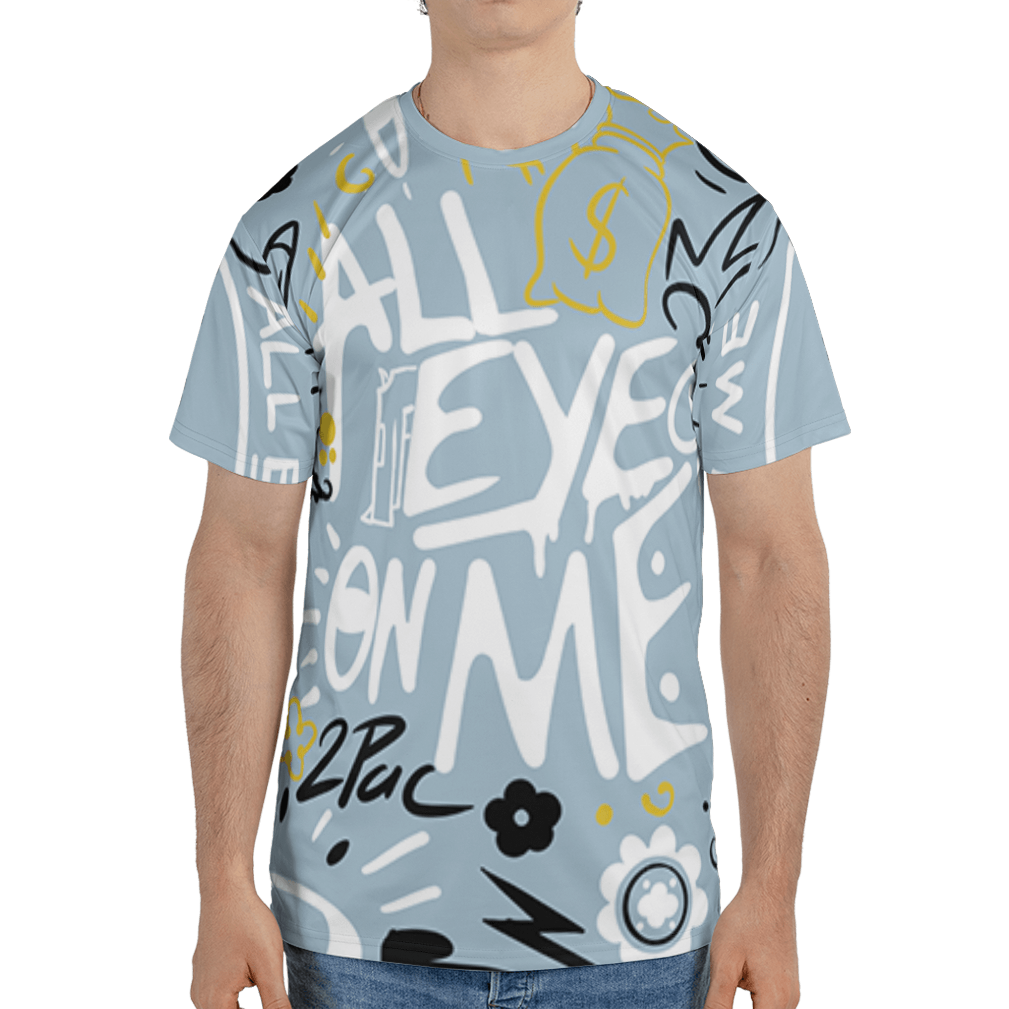 Blue Grey 13s T Shirt Match All Eye On Me 3D All-Over Print Doodle Eye - NastyJamz