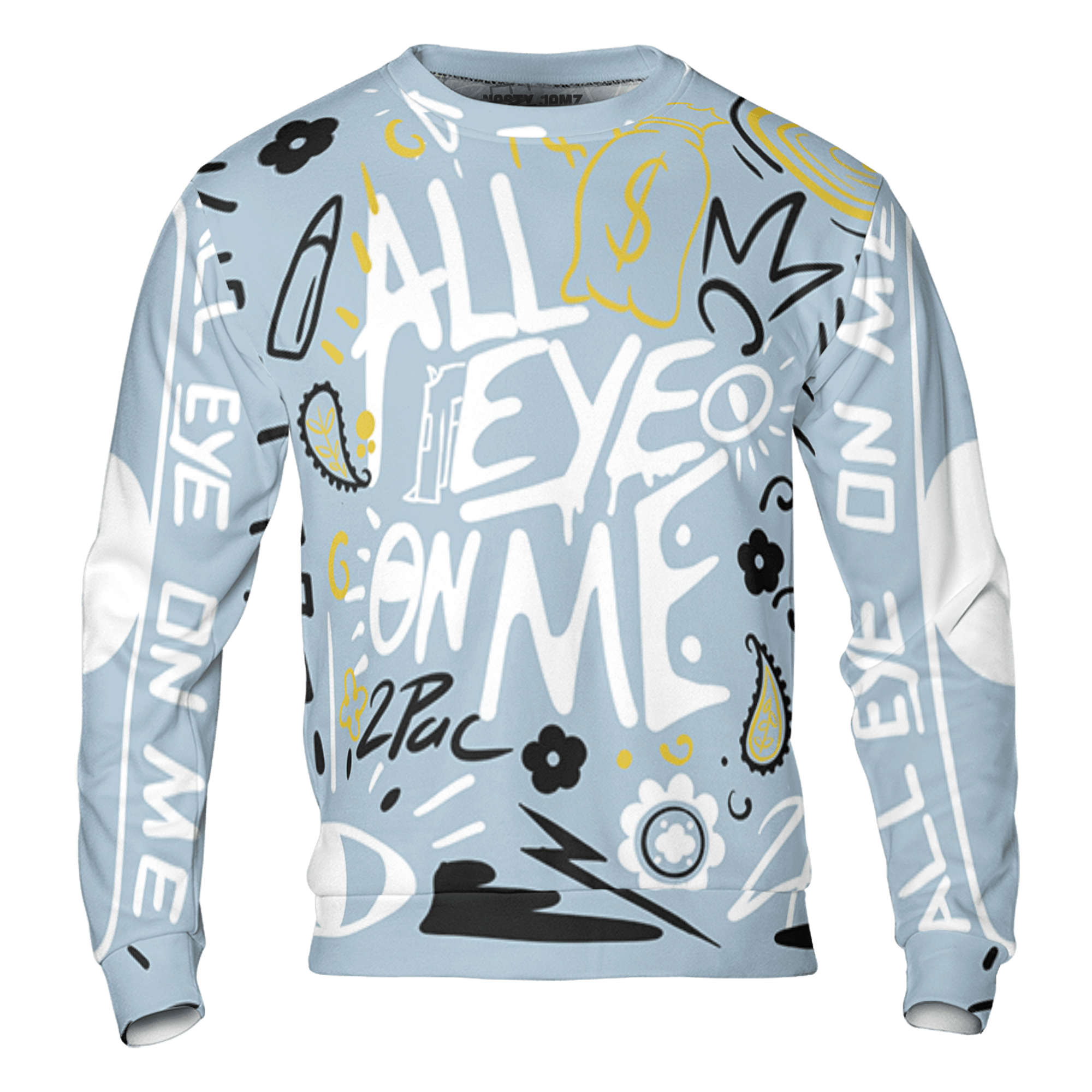 Blue Grey 13s Sweatshirt Match All Eye On Me 3D All-Over Print Doodle Eye - NastyJamz