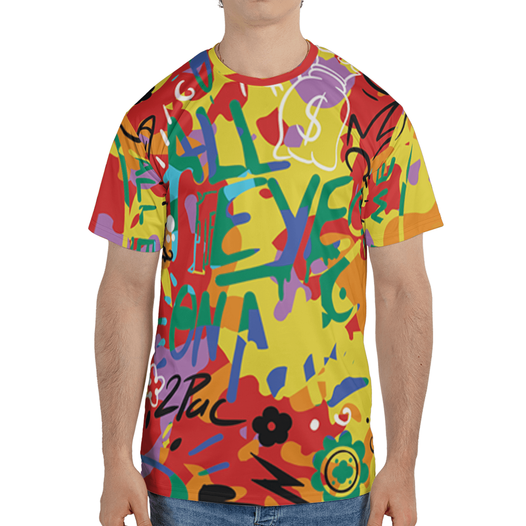 Mid GS Six Championships 1s T Shirt Match All Eye On Me 3D All-Over Print Doodle Eye - NastyJamz