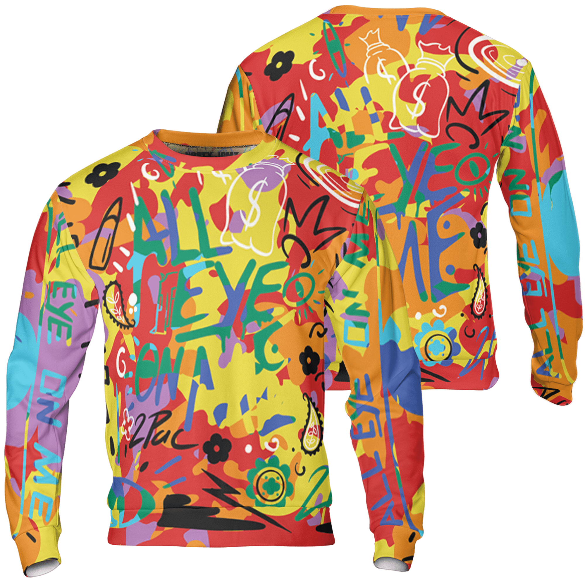 Mid GS Six Championships 1s Sweatshirt Match All Eye On Me 3D All-Over Print Doodle Eye - NastyJamz