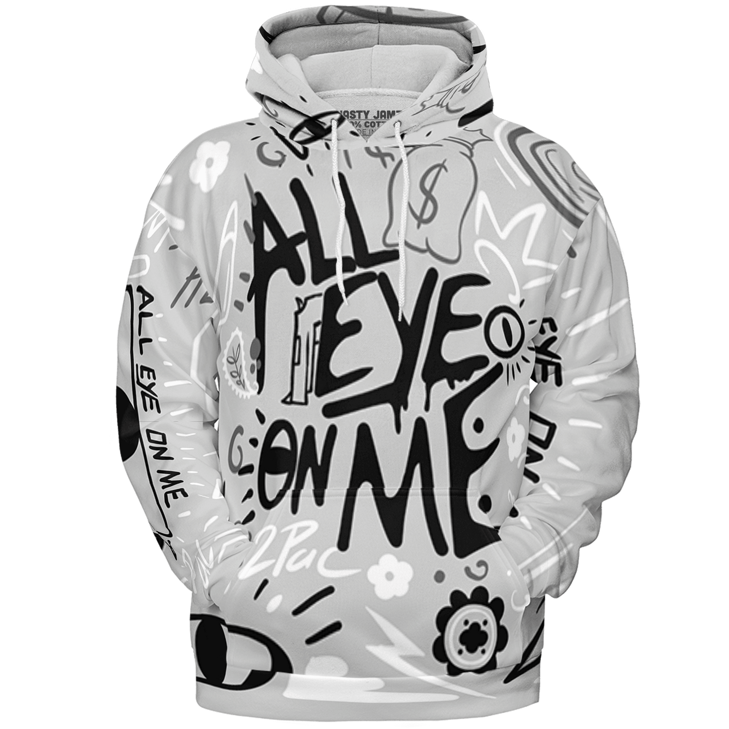 Retro High OG Black White 1s Hoodie Match All Eye On Me 3D All-Over Print Doodle Eye - NastyJamz