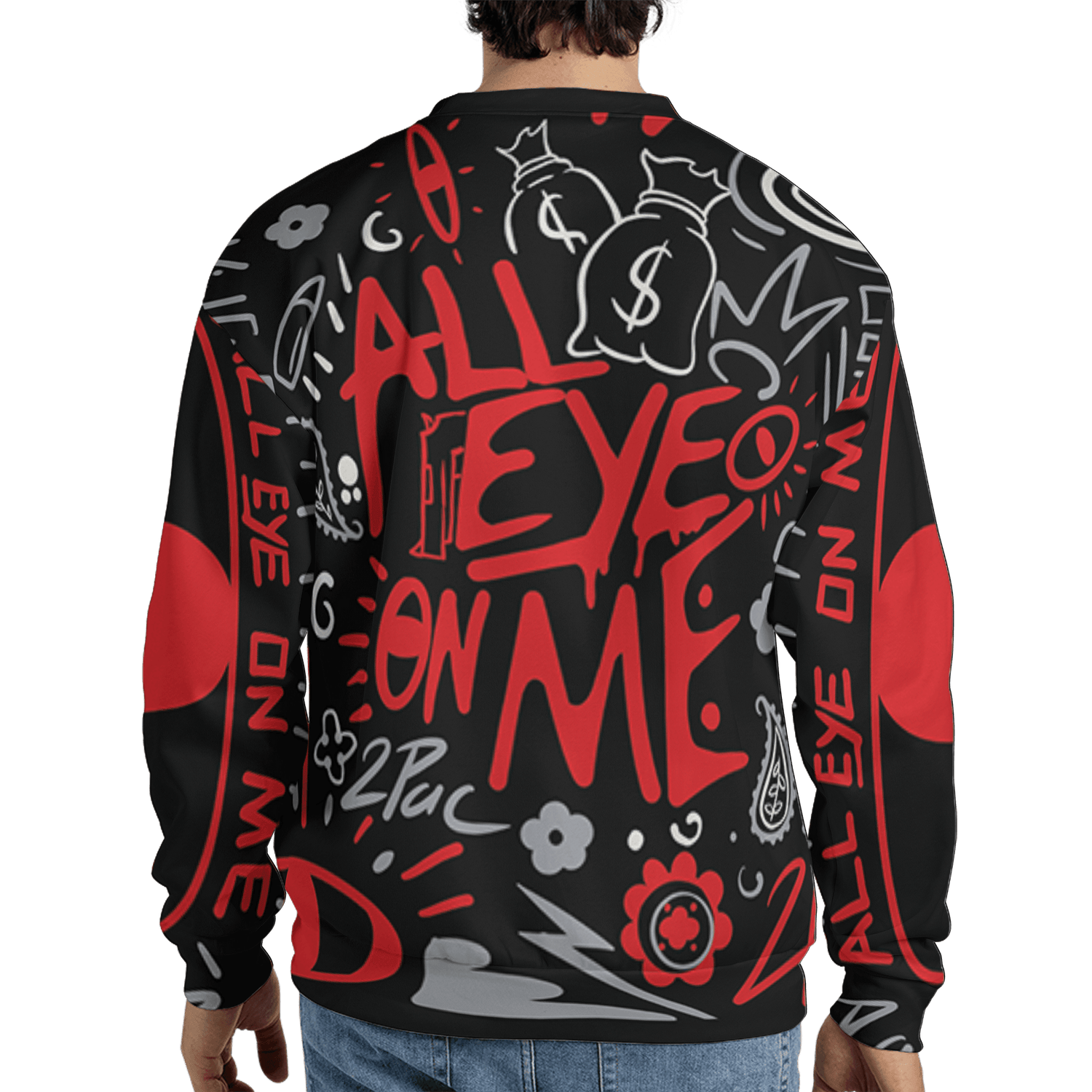 Bred Reimagined 4s Sweatshirt Match All Eye On Me 3D All-Over Print Doodle Eye - NastyJamz