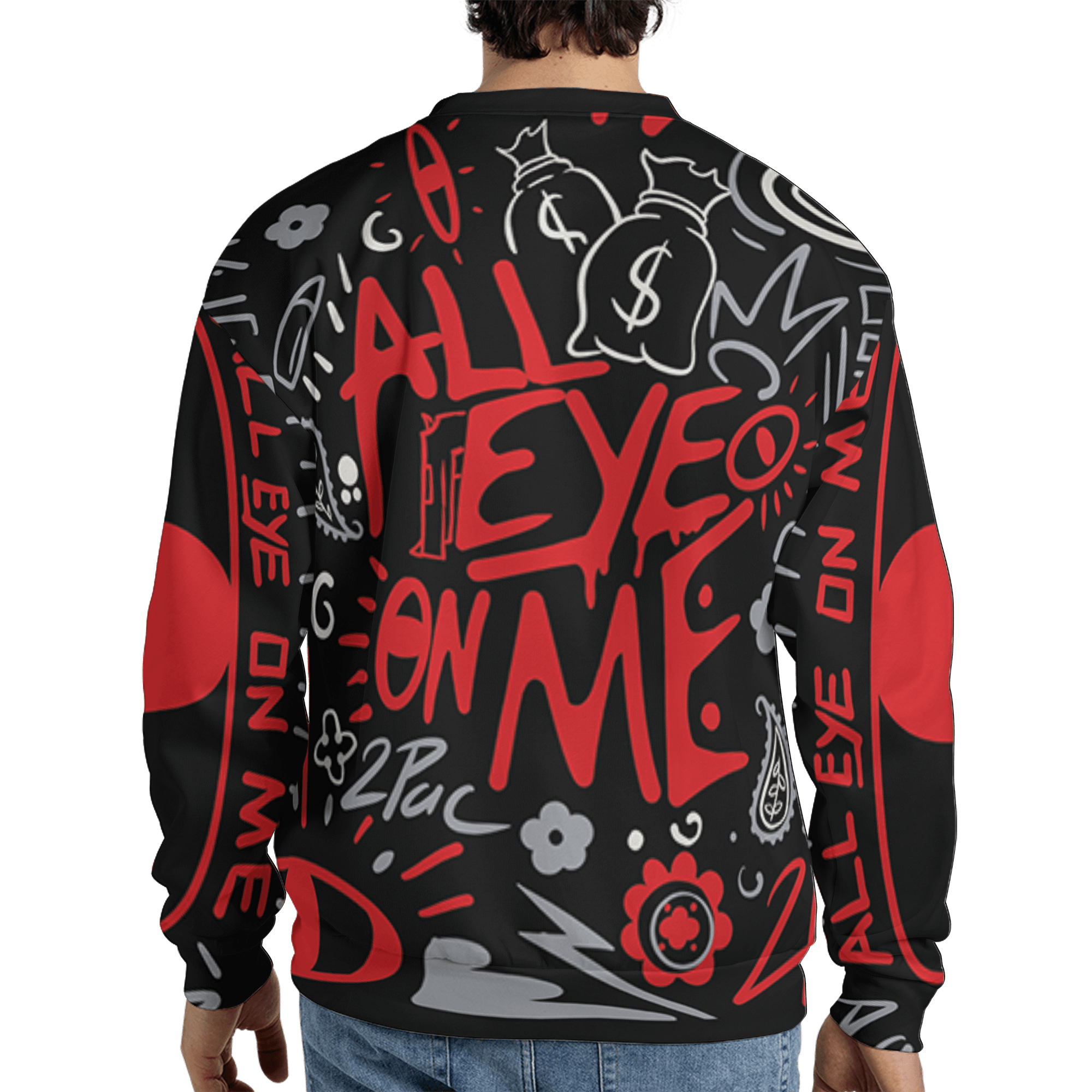 Bred Reimagined 4s Sweatshirt Match All Eye On Me 3D All-Over Print Doodle Eye - NastyJamz