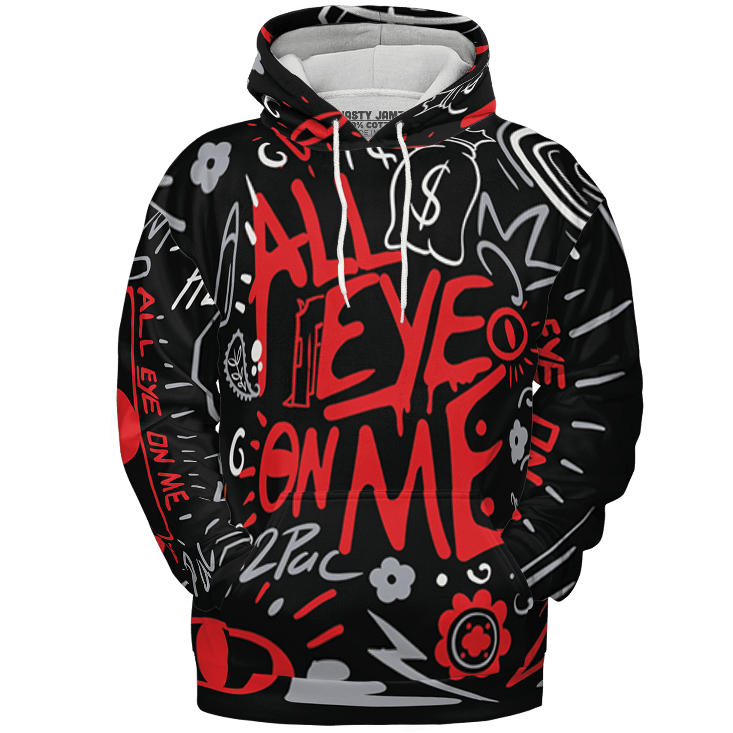 Bred Reimagined 4s Hoodie Match All Eye On Me 3D All-Over Print Doodle Eye - NastyJamz