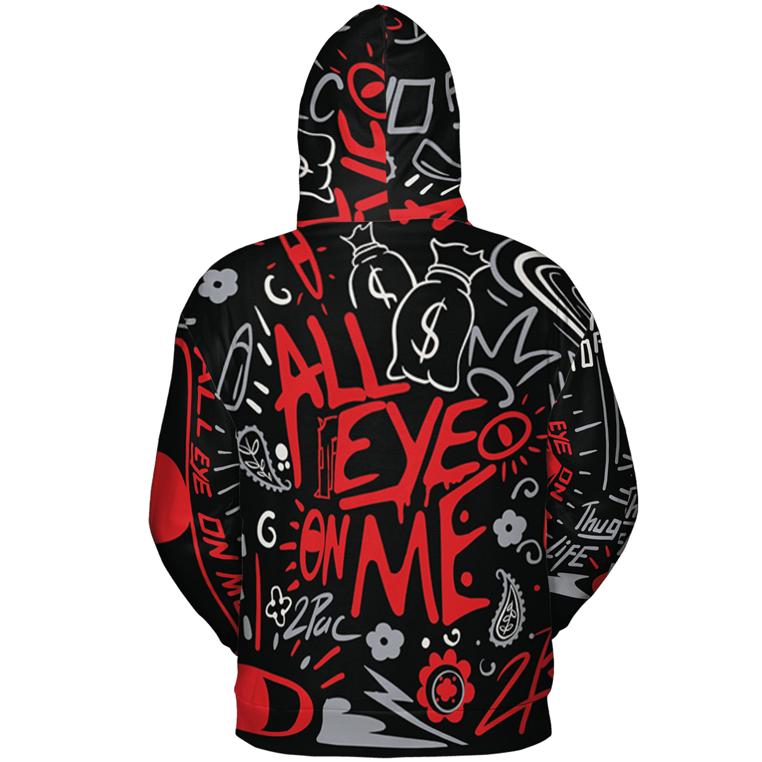 Bred Reimagined 4s Hoodie Match All Eye On Me 3D All-Over Print Doodle Eye - NastyJamz
