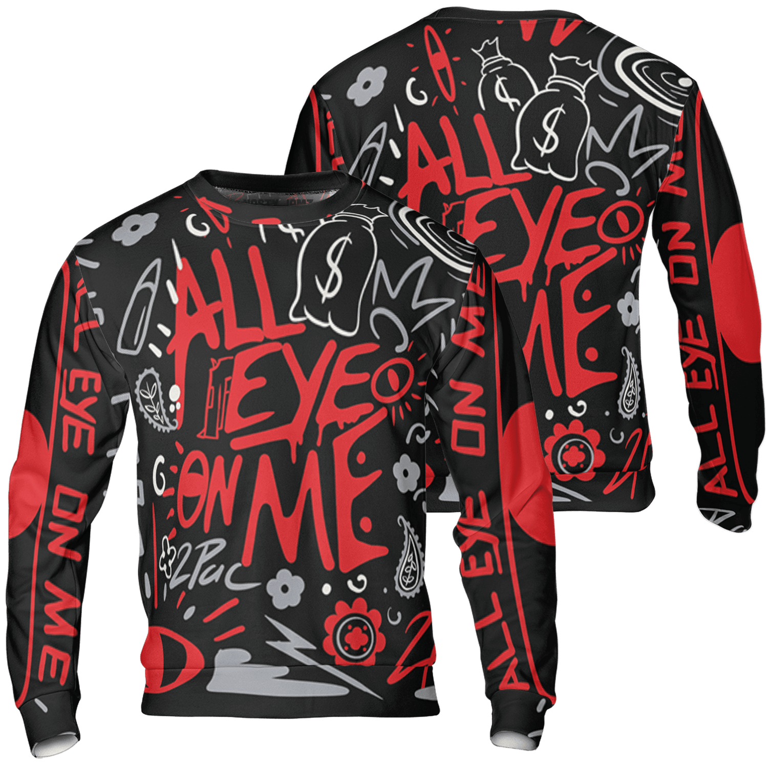 Bred Reimagined 4s Sweatshirt Match All Eye On Me 3D All-Over Print Doodle Eye - NastyJamz