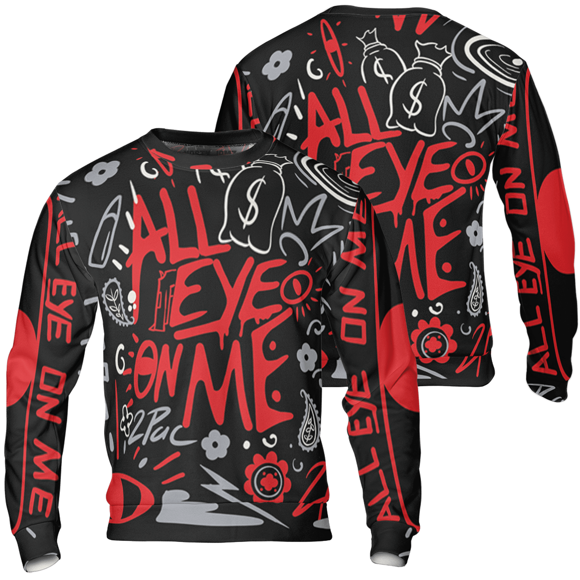 Bred Reimagined 4s Sweatshirt Match All Eye On Me 3D All-Over Print Doodle Eye - NastyJamz
