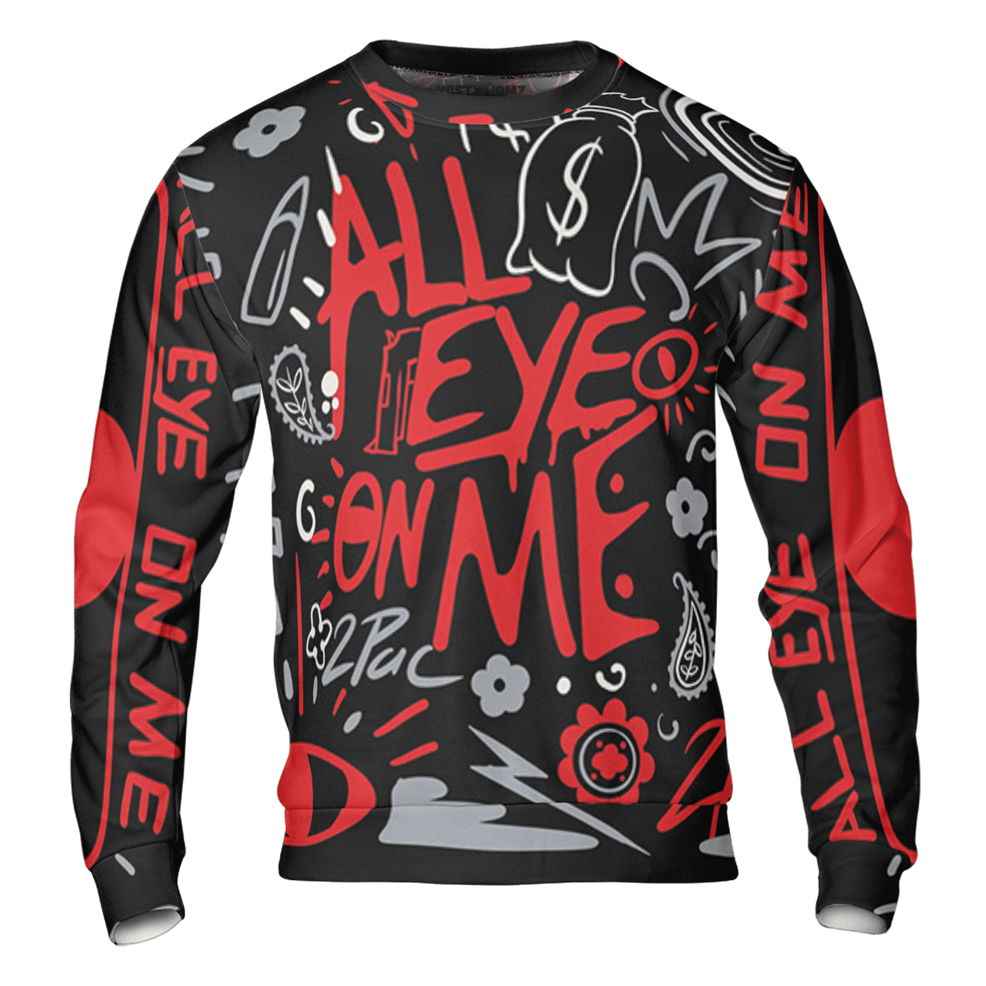 Bred Reimagined 4s Sweatshirt Match All Eye On Me 3D All-Over Print Doodle Eye - NastyJamz