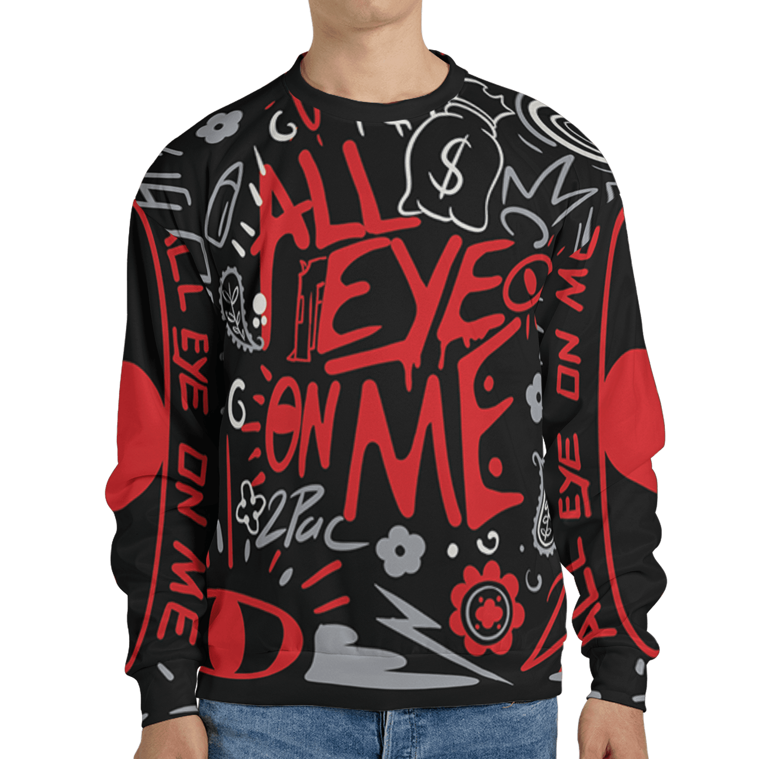 Bred Reimagined 4s Sweatshirt Match All Eye On Me 3D All-Over Print Doodle Eye - NastyJamz