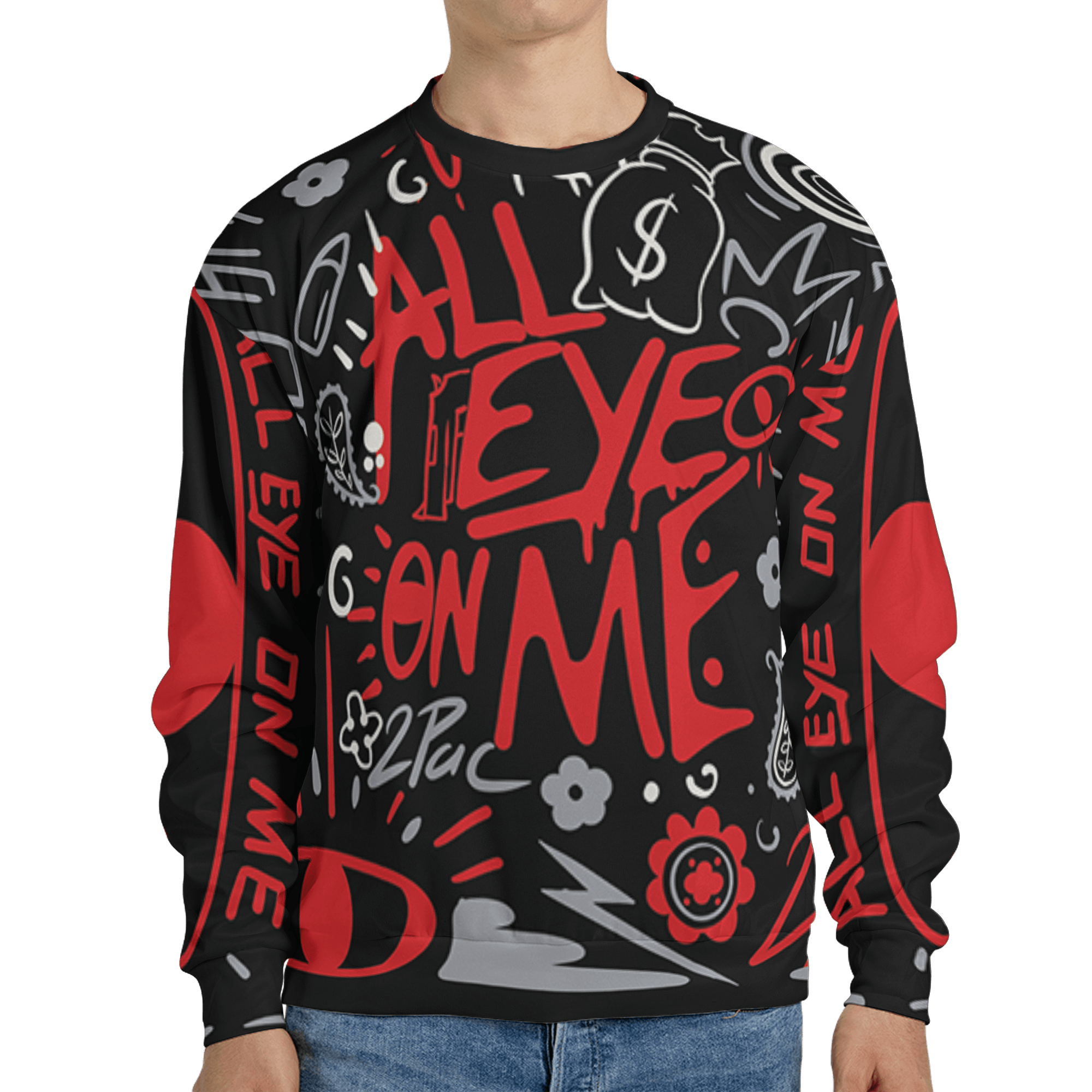 Bred Reimagined 4s Sweatshirt Match All Eye On Me 3D All-Over Print Doodle Eye - NastyJamz