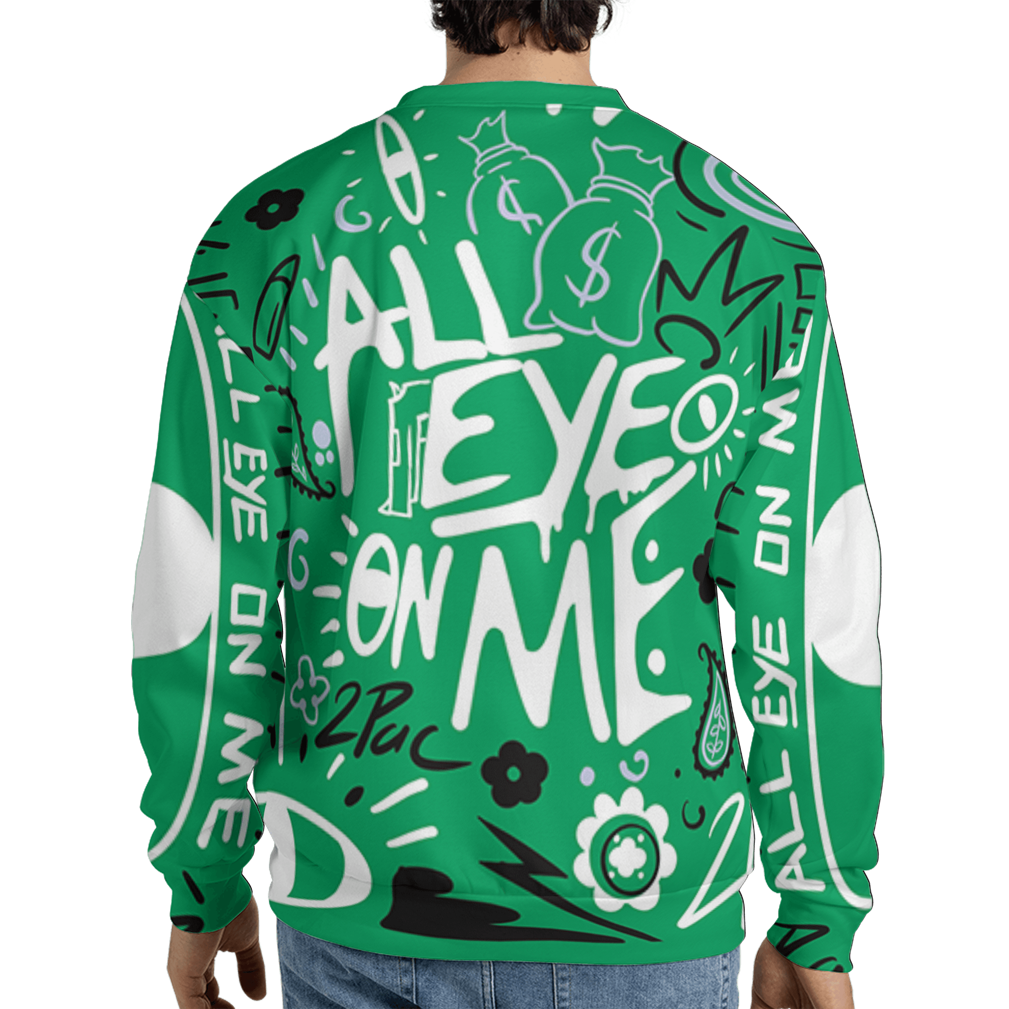 Lucky Green 5s Sweatshirt Match All Eye On Me 3D All-Over Print Doodle Eye - NastyJamz