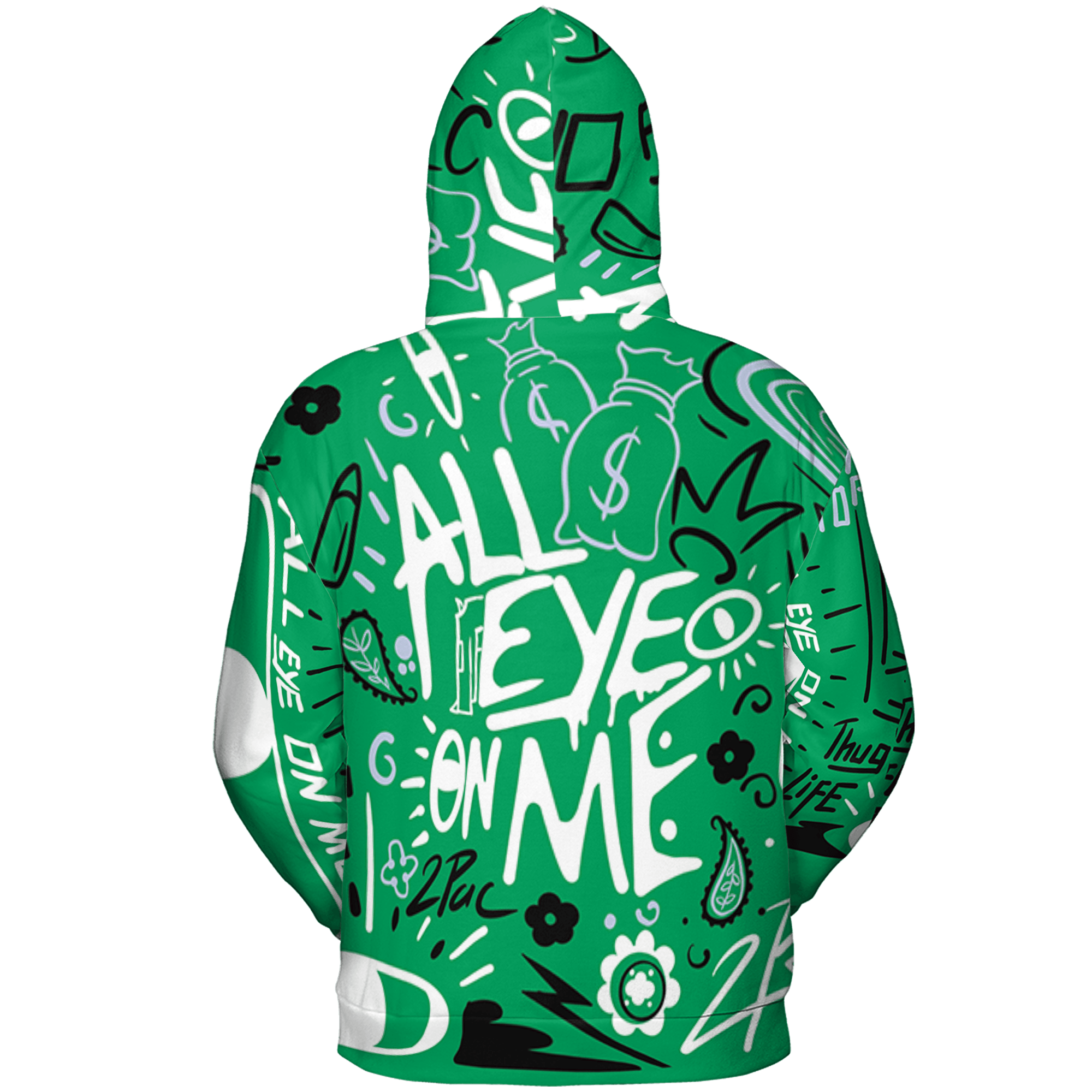 Lucky Green 5s Hoodie Match All Eye On Me 3D All-Over Print Doodle Eye - NastyJamz
