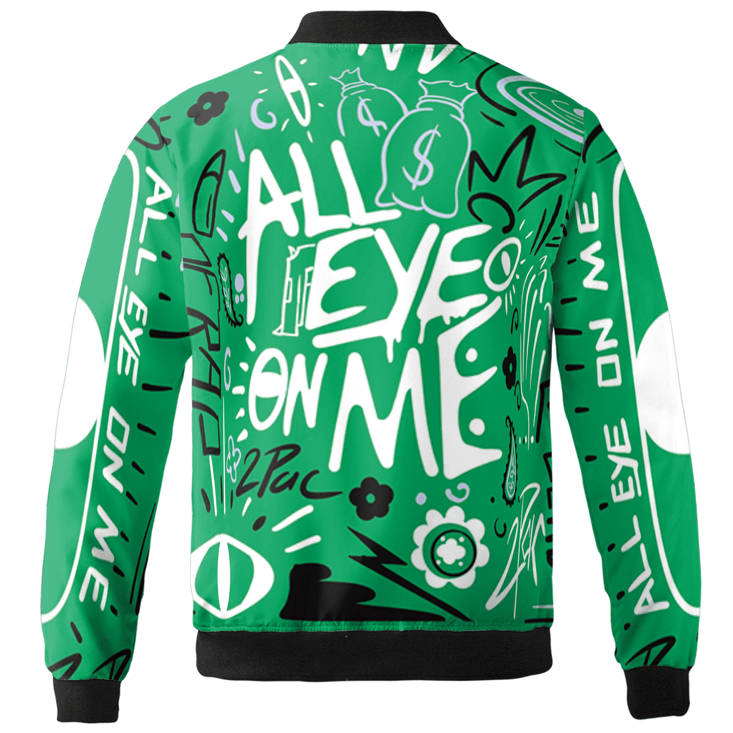 Lucky Green 5s Jacket Match All Eye On Me 3D All-Over Print Doodle Eye - NastyJamz