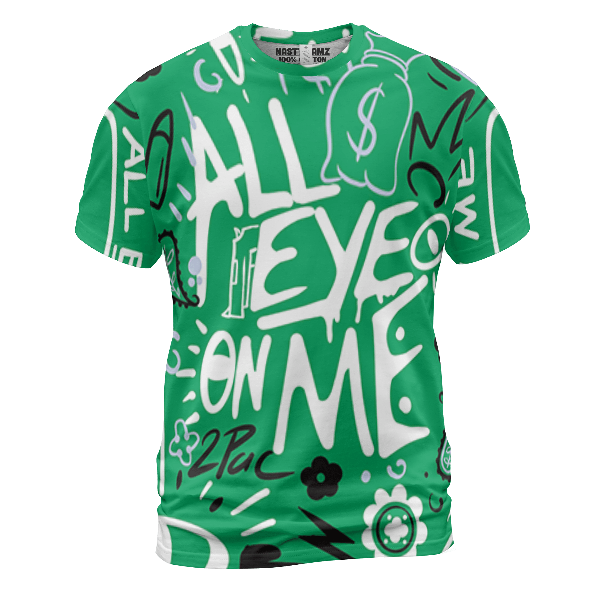 Lucky Green 5s T Shirt Match All Eye On Me 3D All-Over Print Doodle Eye - NastyJamz