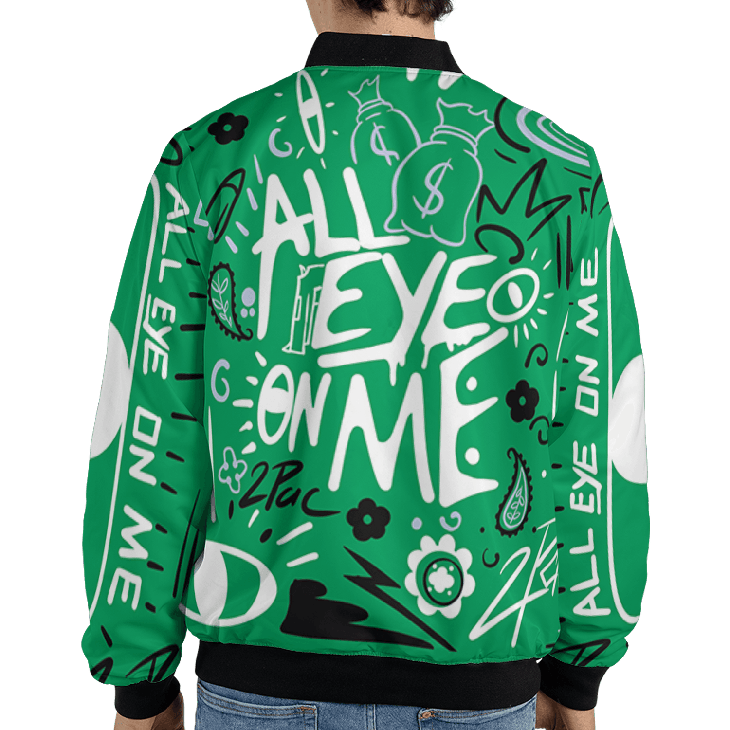 Lucky Green 5s Jacket Match All Eye On Me 3D All-Over Print Doodle Eye - NastyJamz