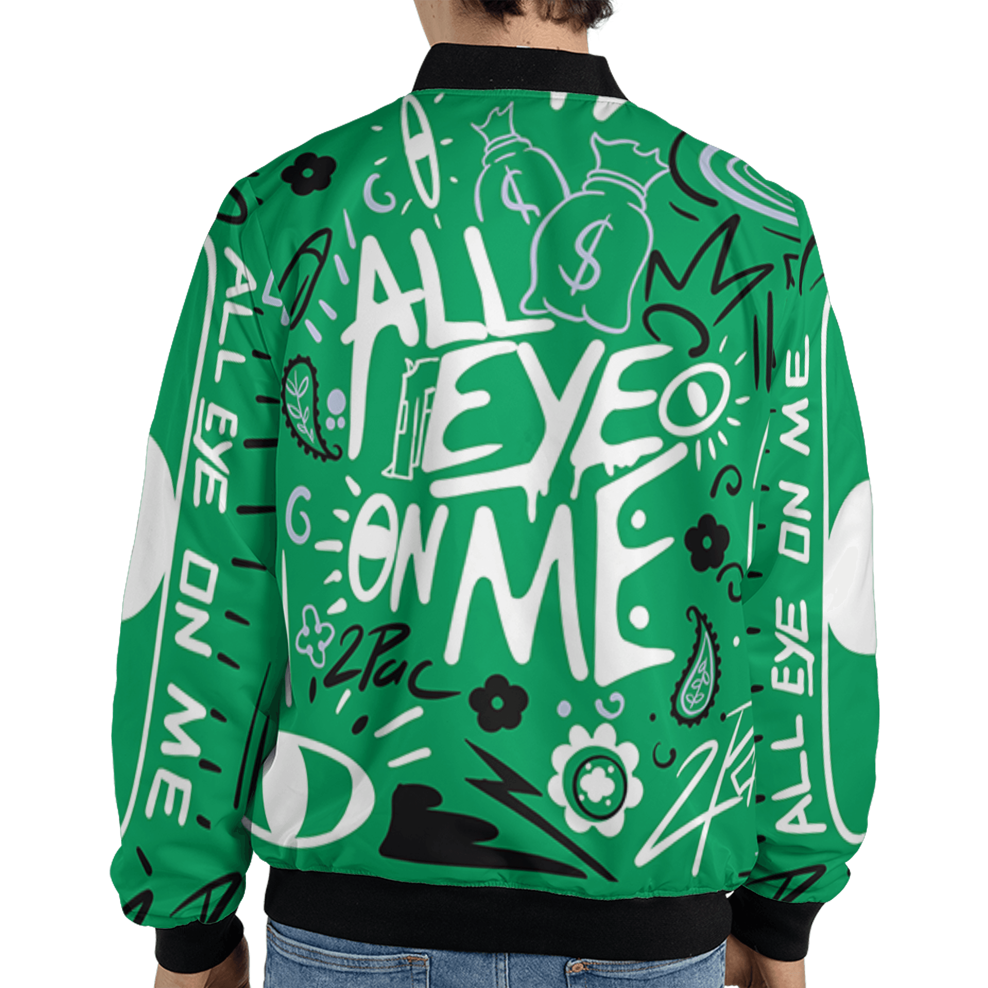 Lucky Green 5s Jacket Match All Eye On Me 3D All-Over Print Doodle Eye - NastyJamz