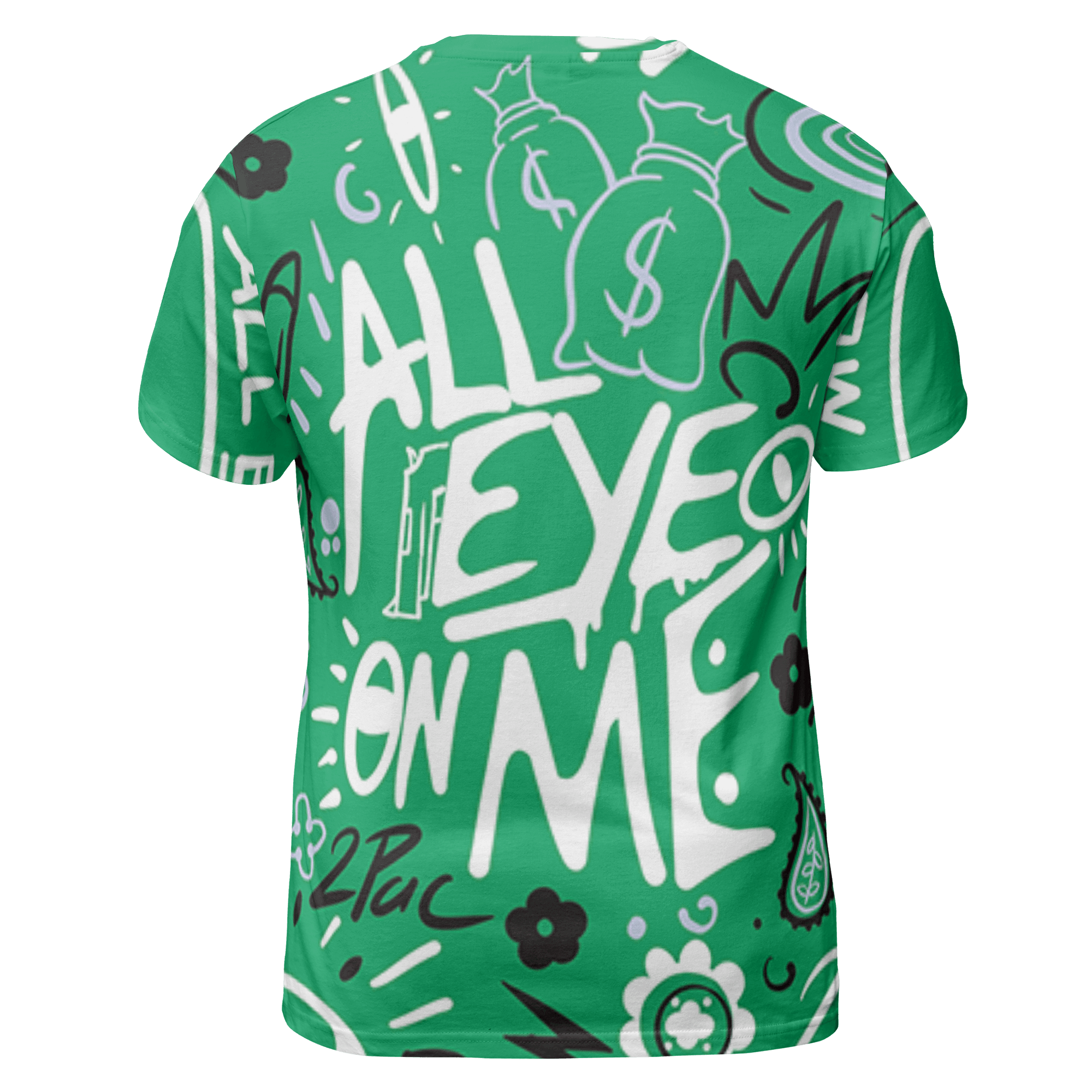Lucky Green 5s T Shirt Match All Eye On Me 3D All-Over Print Doodle Eye - NastyJamz