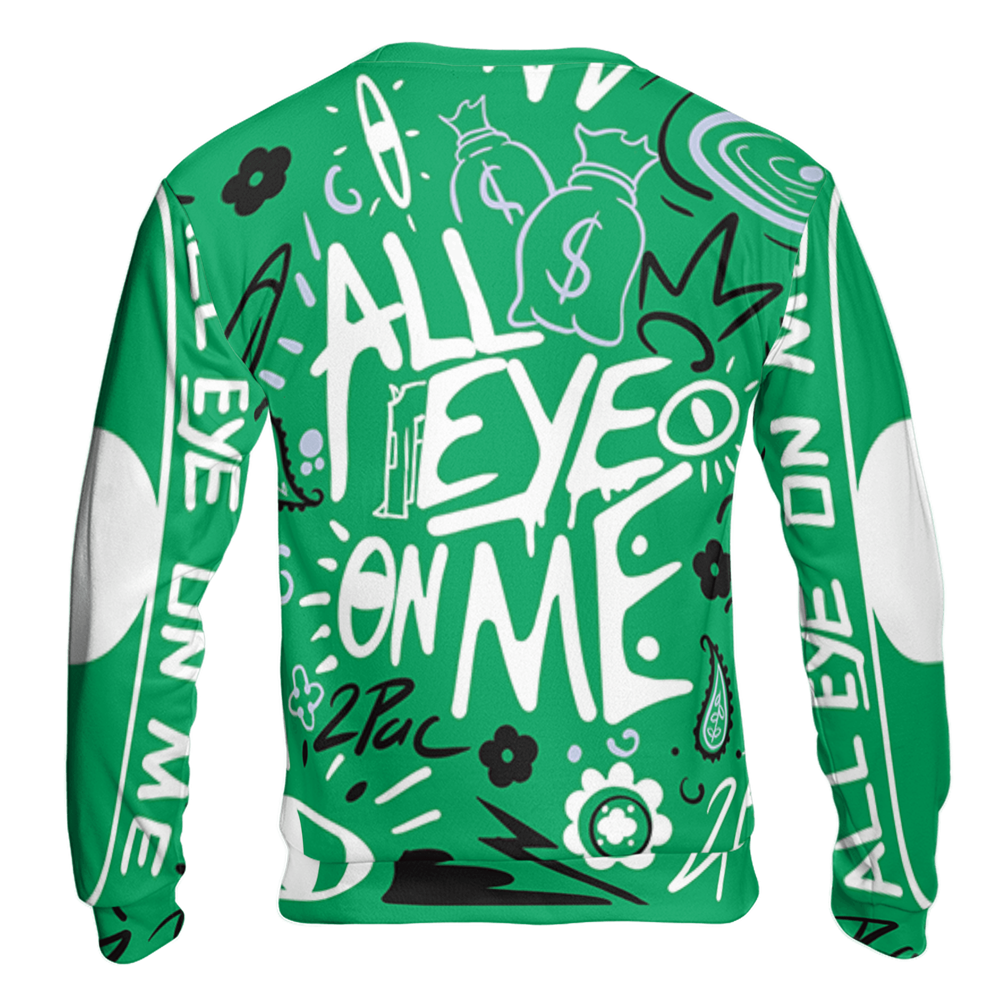 Lucky Green 5s Sweatshirt Match All Eye On Me 3D All-Over Print Doodle Eye - NastyJamz