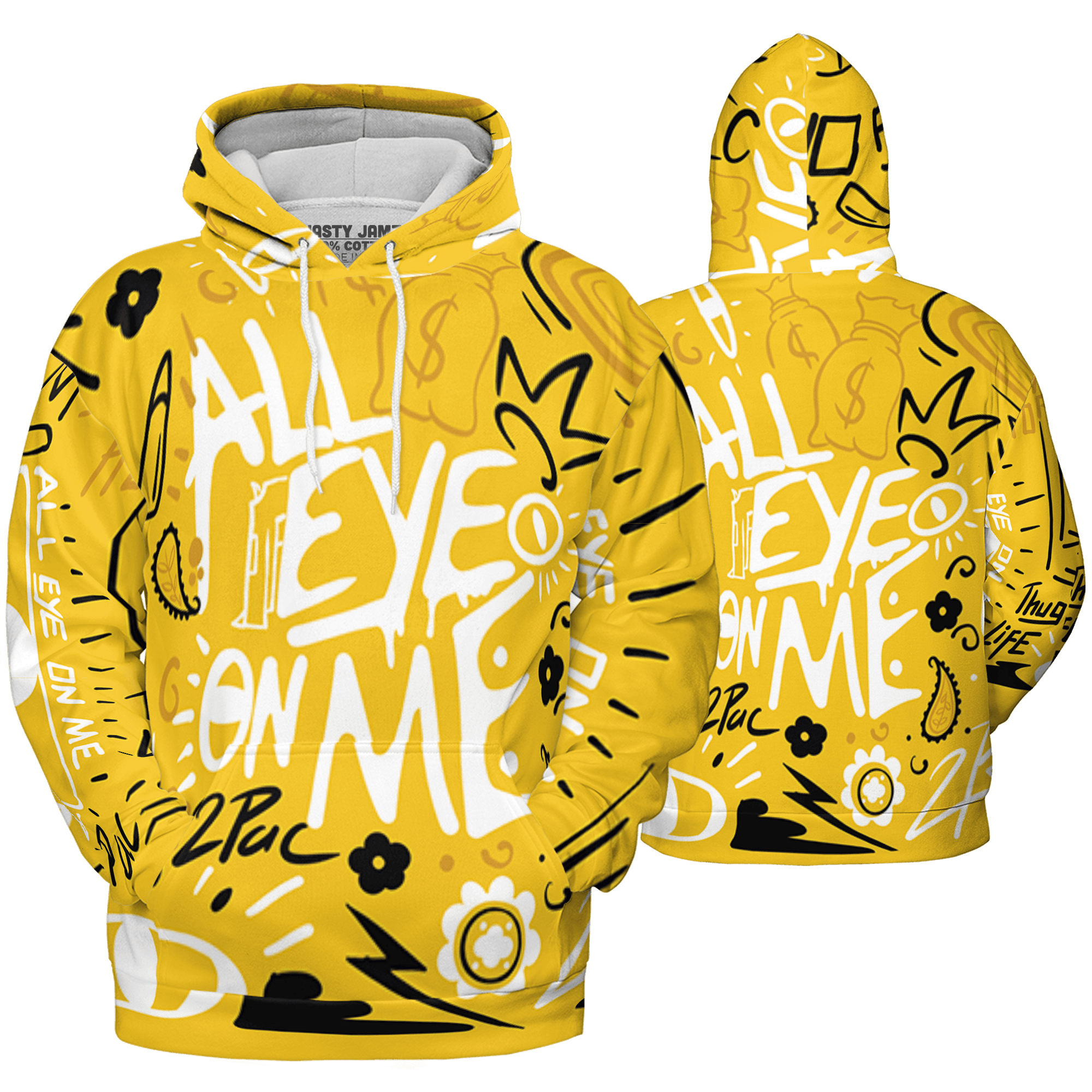 Yellow Ochre 6s Hoodie Match All Eye On Me 3D All-Over Print Doodle Eye - NastyJamz