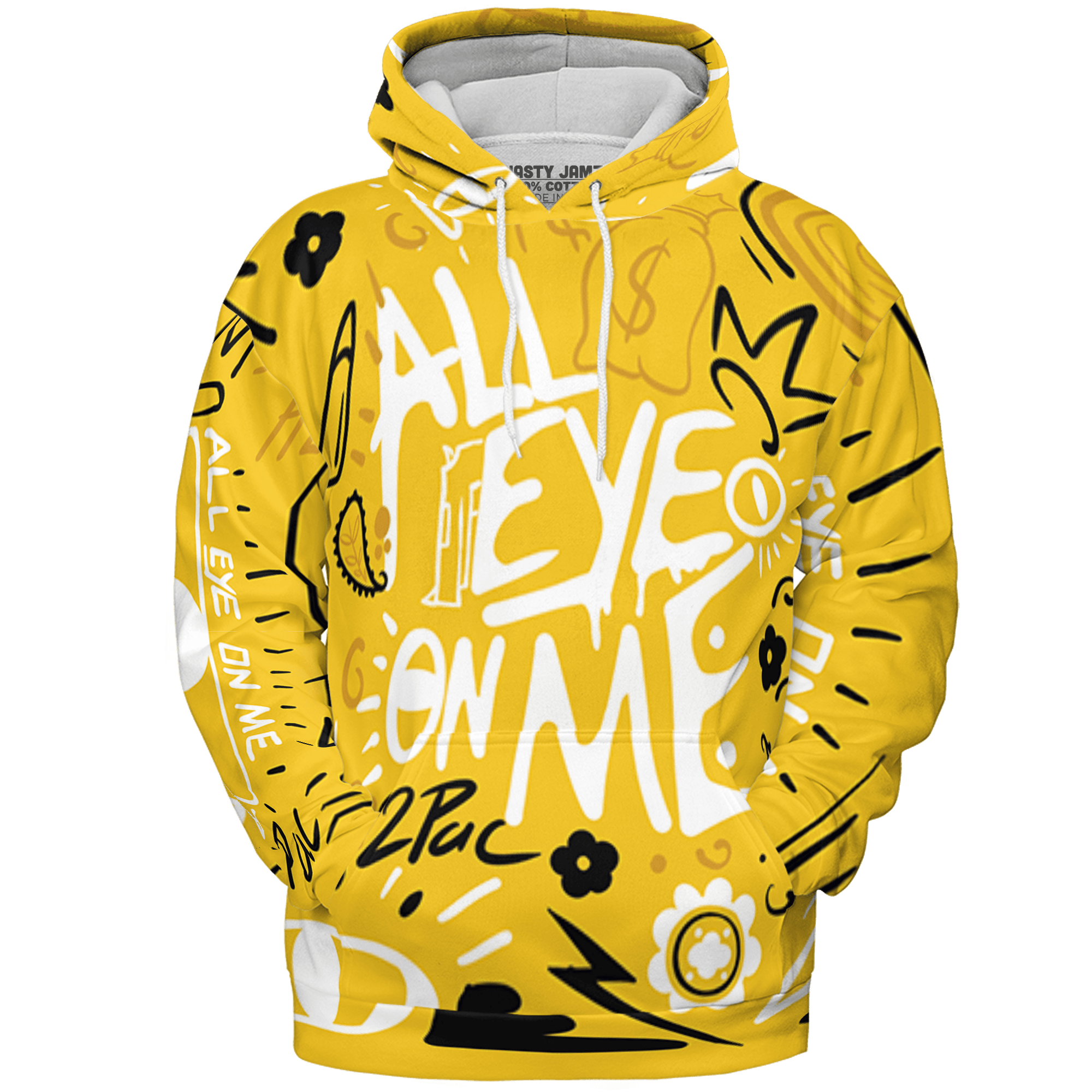 Yellow Ochre 6s Hoodie Match All Eye On Me 3D All-Over Print Doodle Eye - NastyJamz