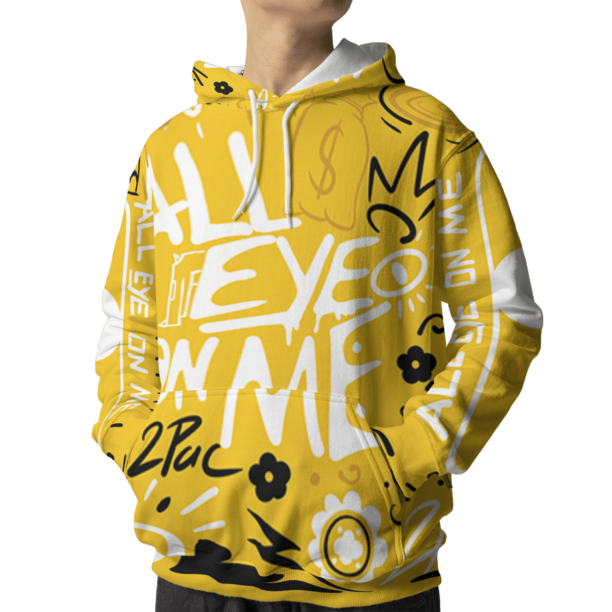 Yellow Ochre 6s Hoodie Match All Eye On Me 3D All-Over Print Doodle Eye - NastyJamz