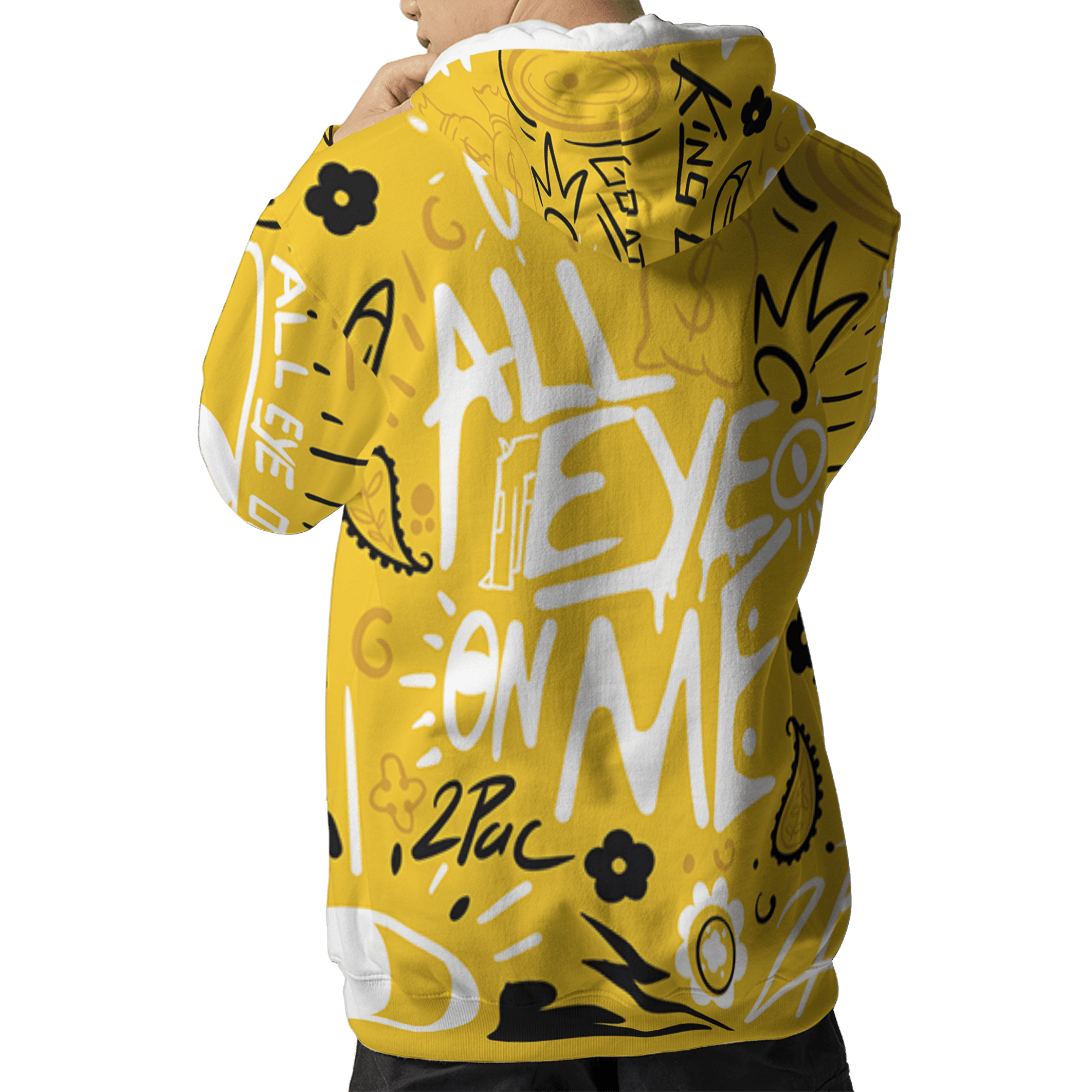 Yellow Ochre 6s Hoodie Match All Eye On Me 3D All-Over Print Doodle Eye - NastyJamz